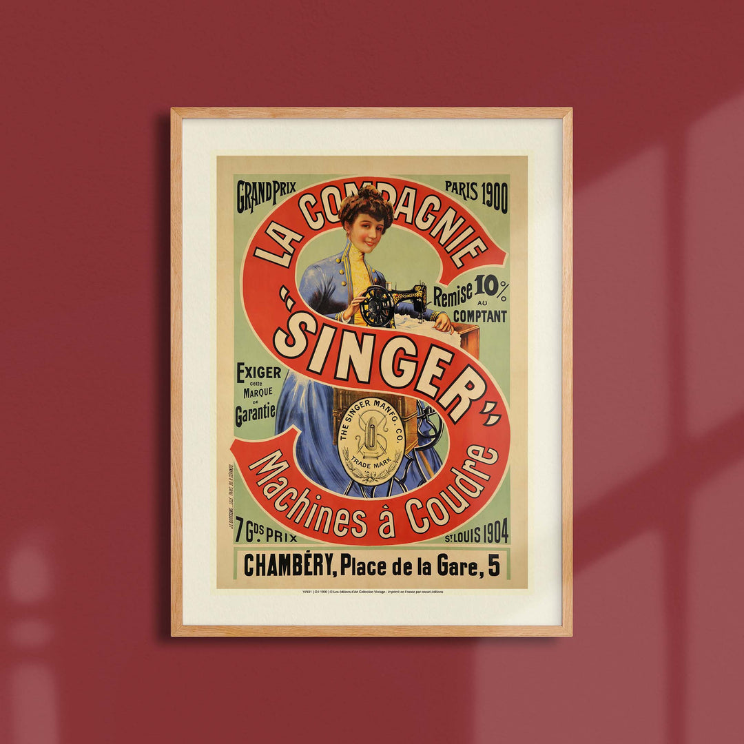 Affiche publicité vintage - Singer Machines à coudre