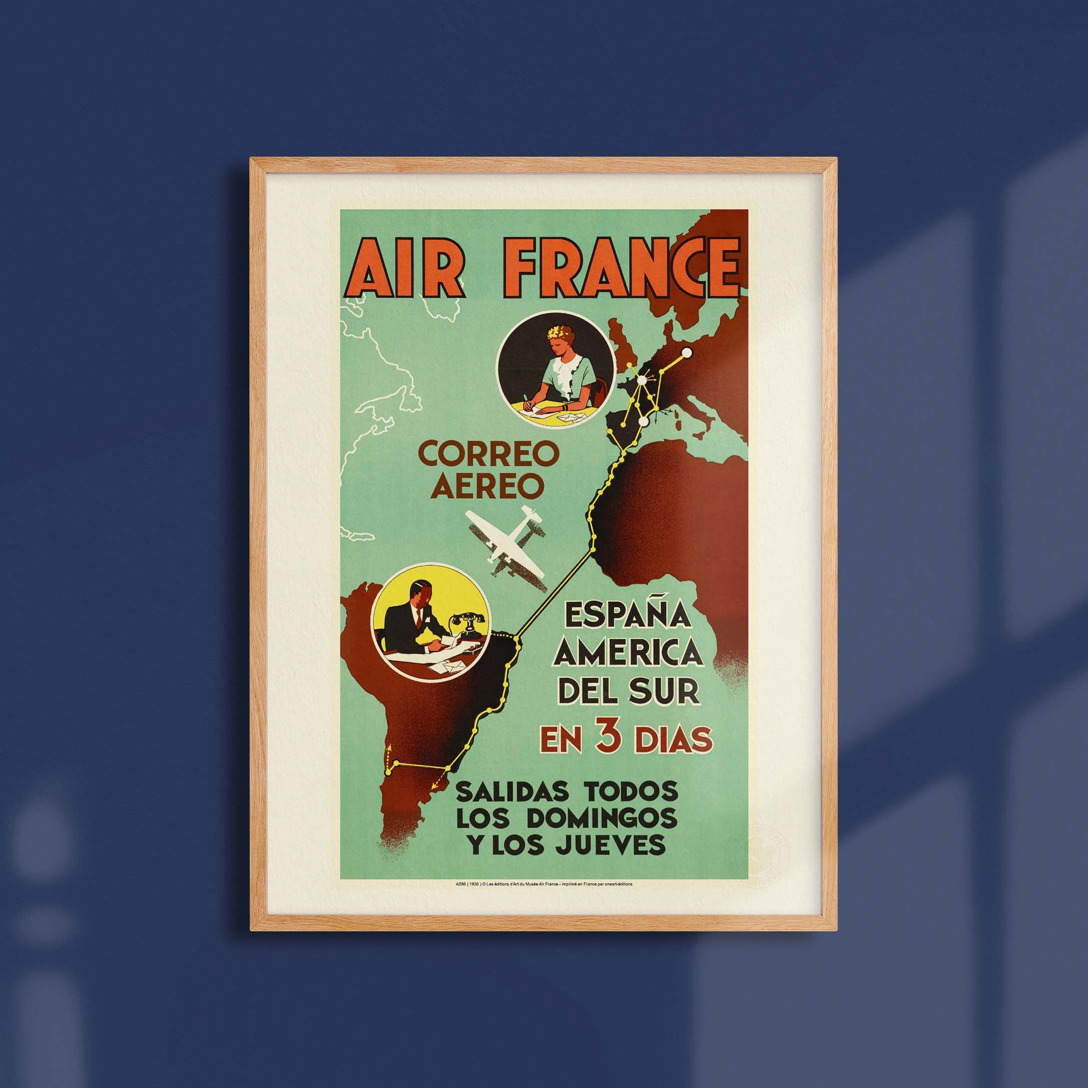 Affiche Air France - Air France / Espana America en 3 dias-oneart.fr