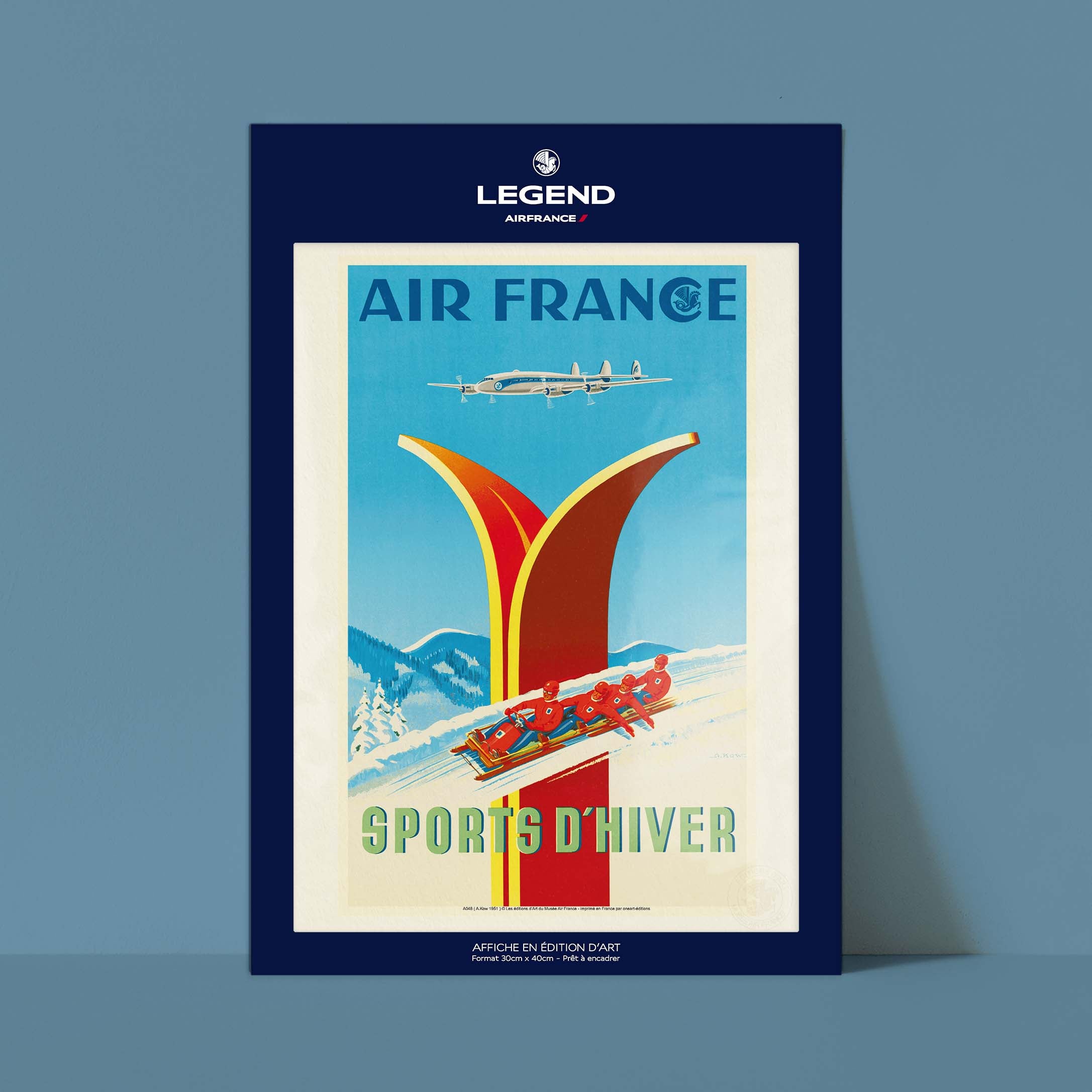 Affiche Air France - Sports d'hiver-oneart.fr