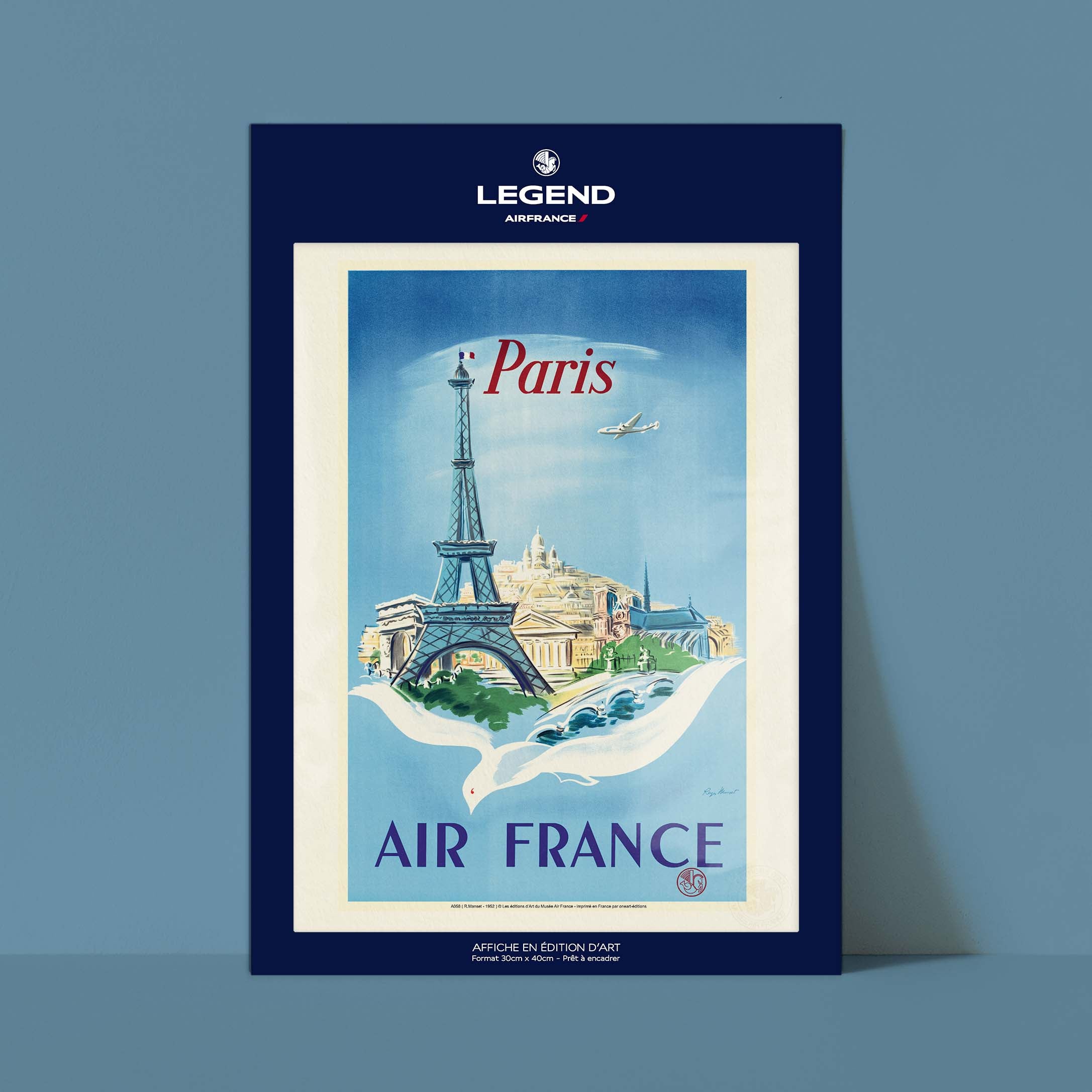 Affiche Air France - Paris Tour Eiffel, colombe-oneart.fr
