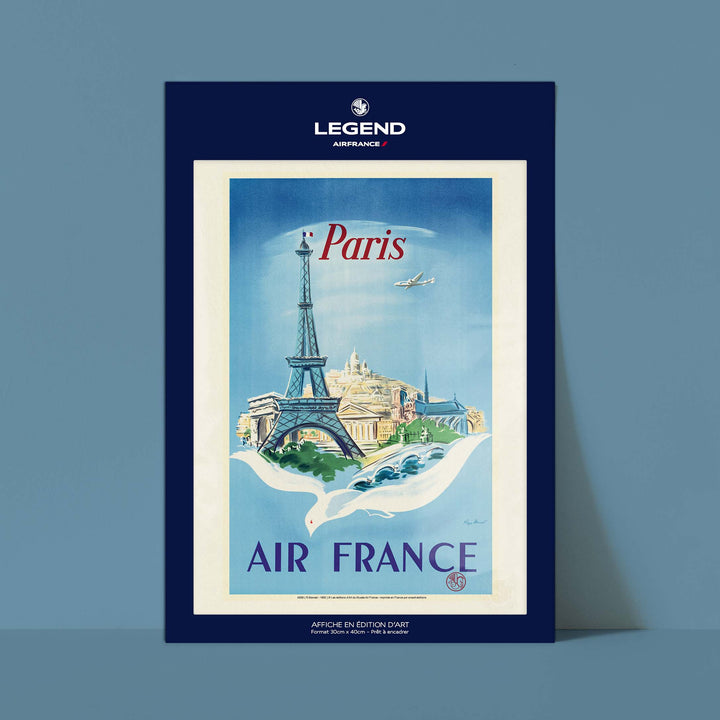 Air France poster - Paris Eiffel Tower, dove