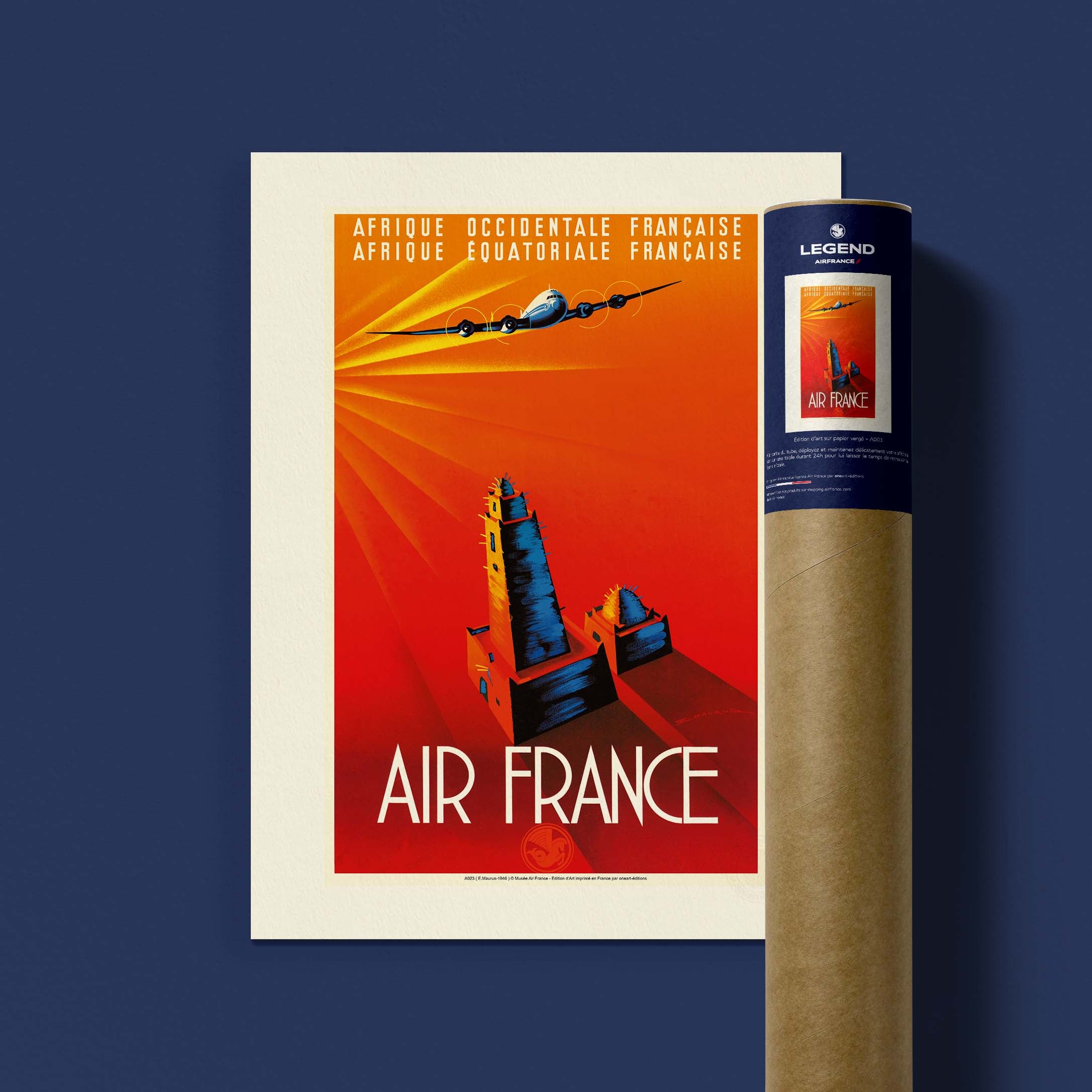 Affiche Air France - Afrique Occidentale Française-oneart.fr