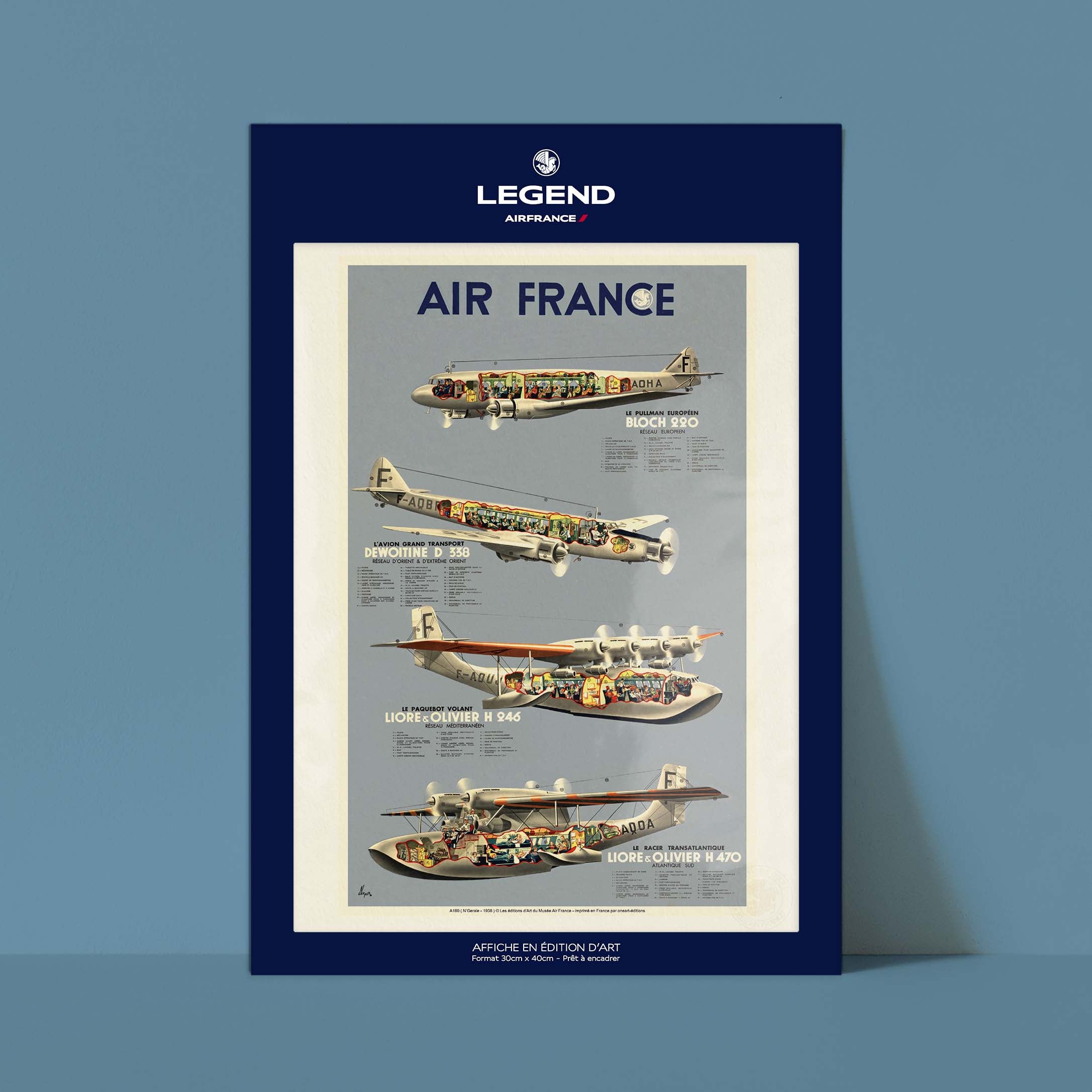 Affiche Air France - Flotte époque-oneart.fr