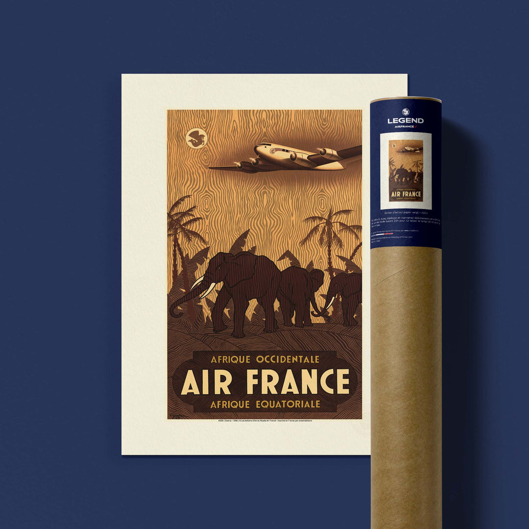 Affiche Air France - Afrique occidentale / Equatoriale