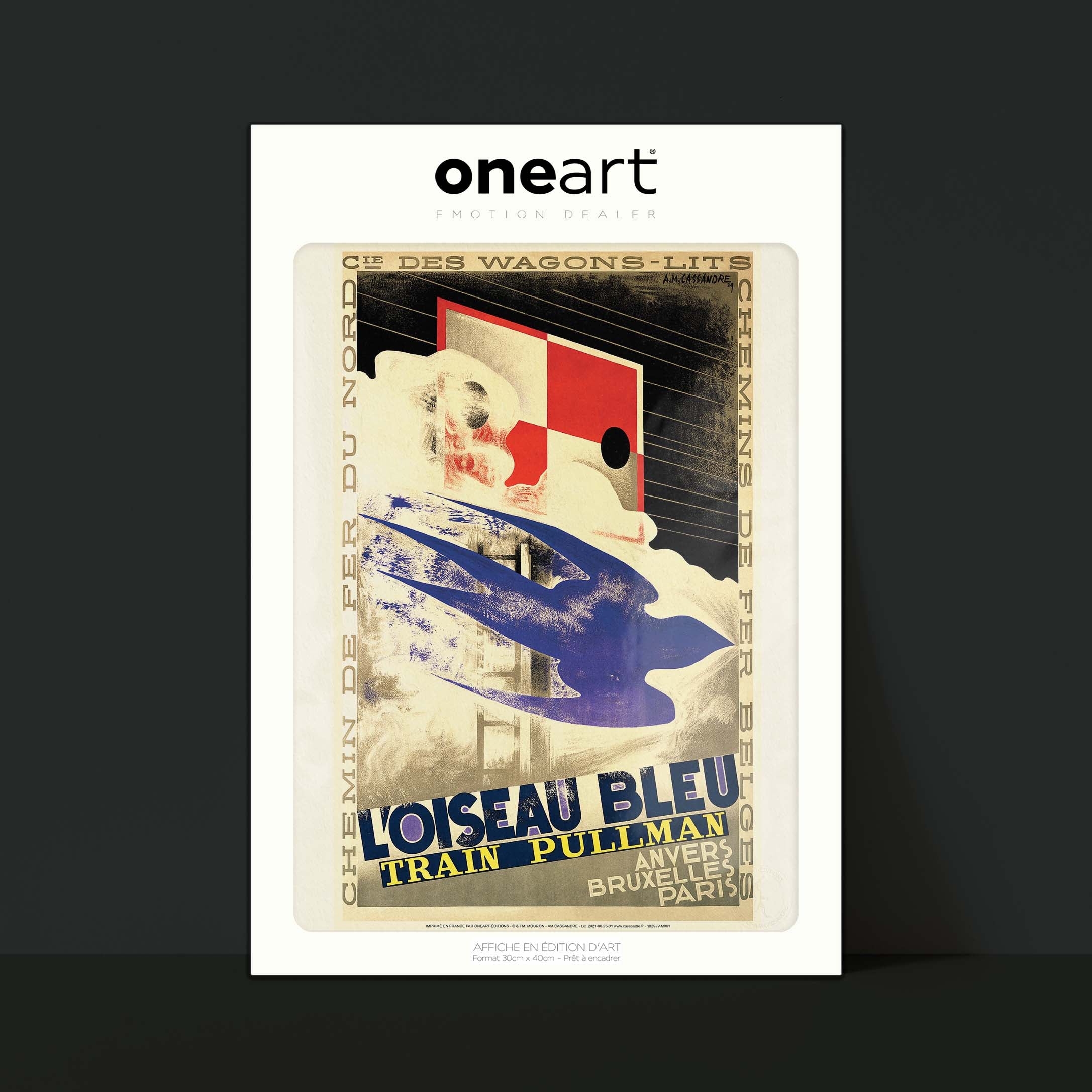 Affiche Cassandre - L'oiseau bleu-oneart.fr