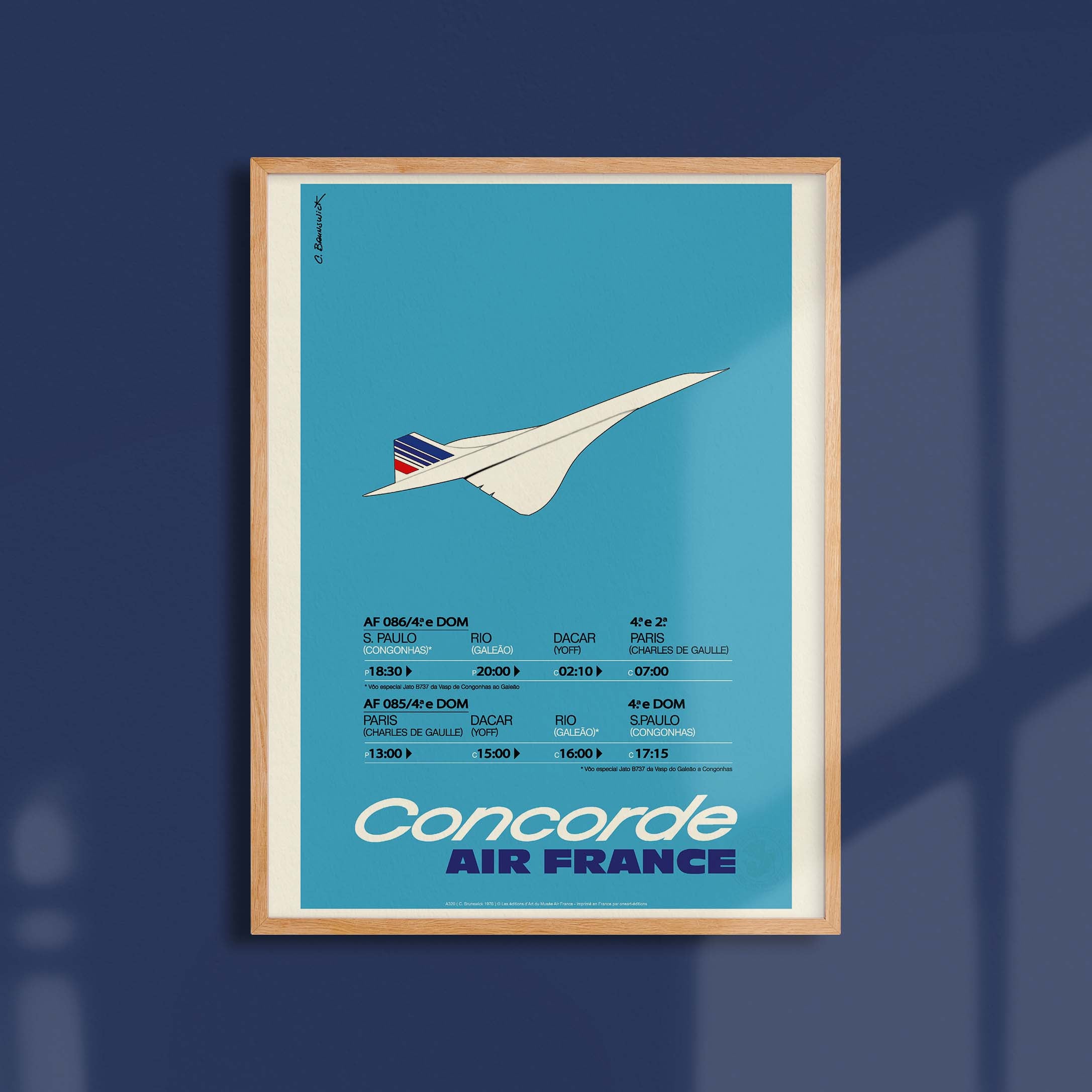 Affiche Air France - Concorde bleu-oneart.fr