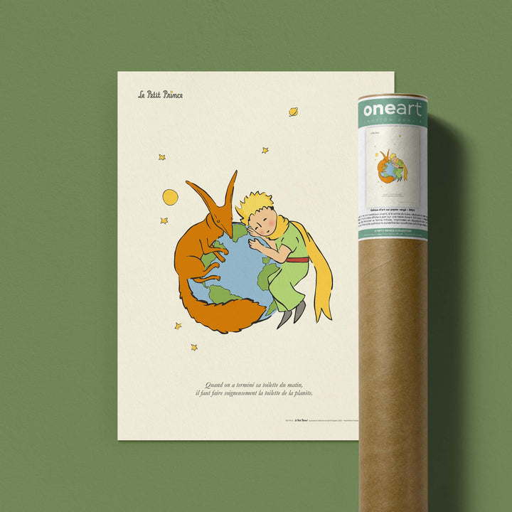 Affiche Le petit prince - Le renard et la Terre