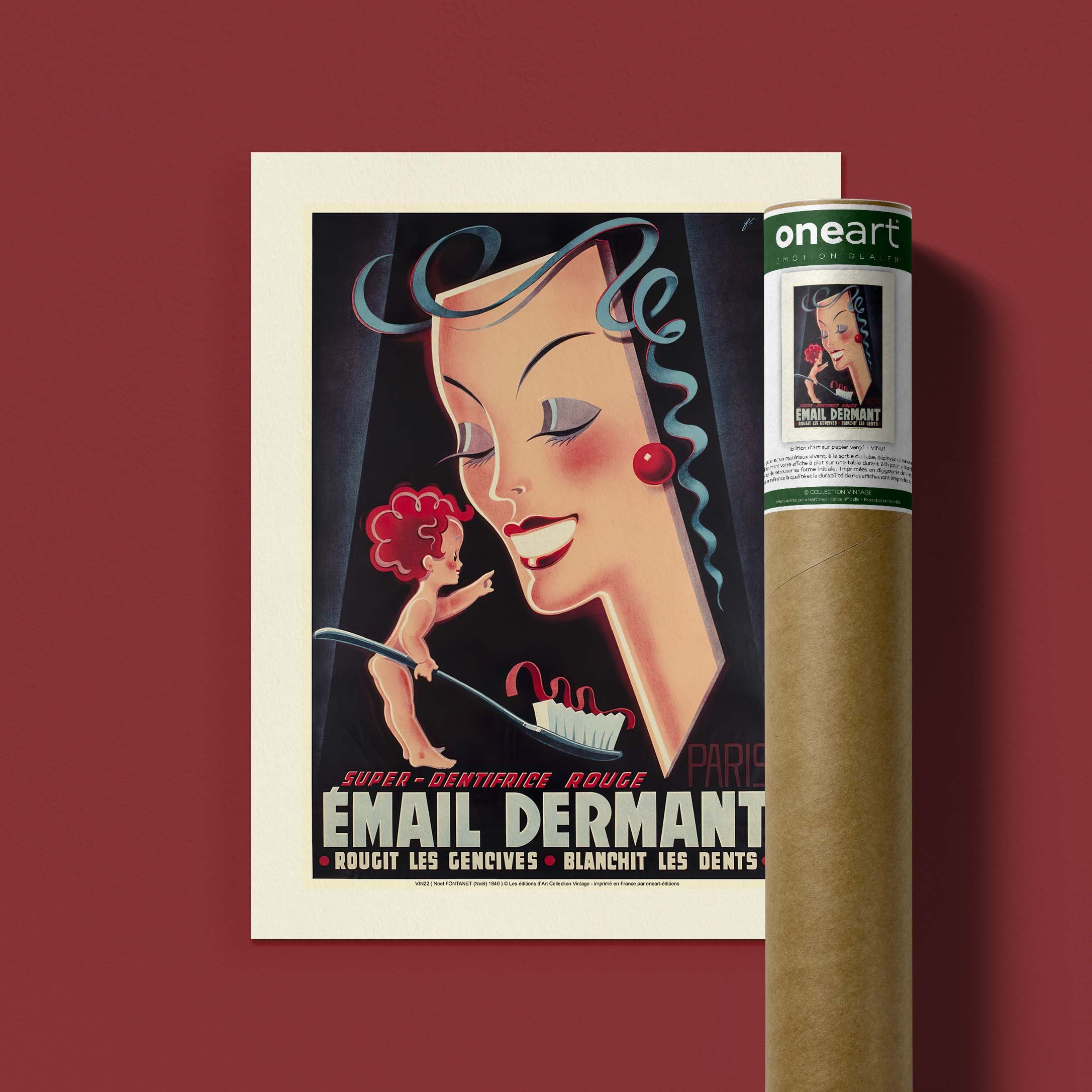 Affiche publicité vintage - Email Dermant-oneart.fr