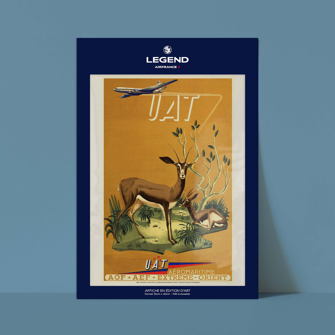 Affiche Air France - Savane & Antilope (UAT)