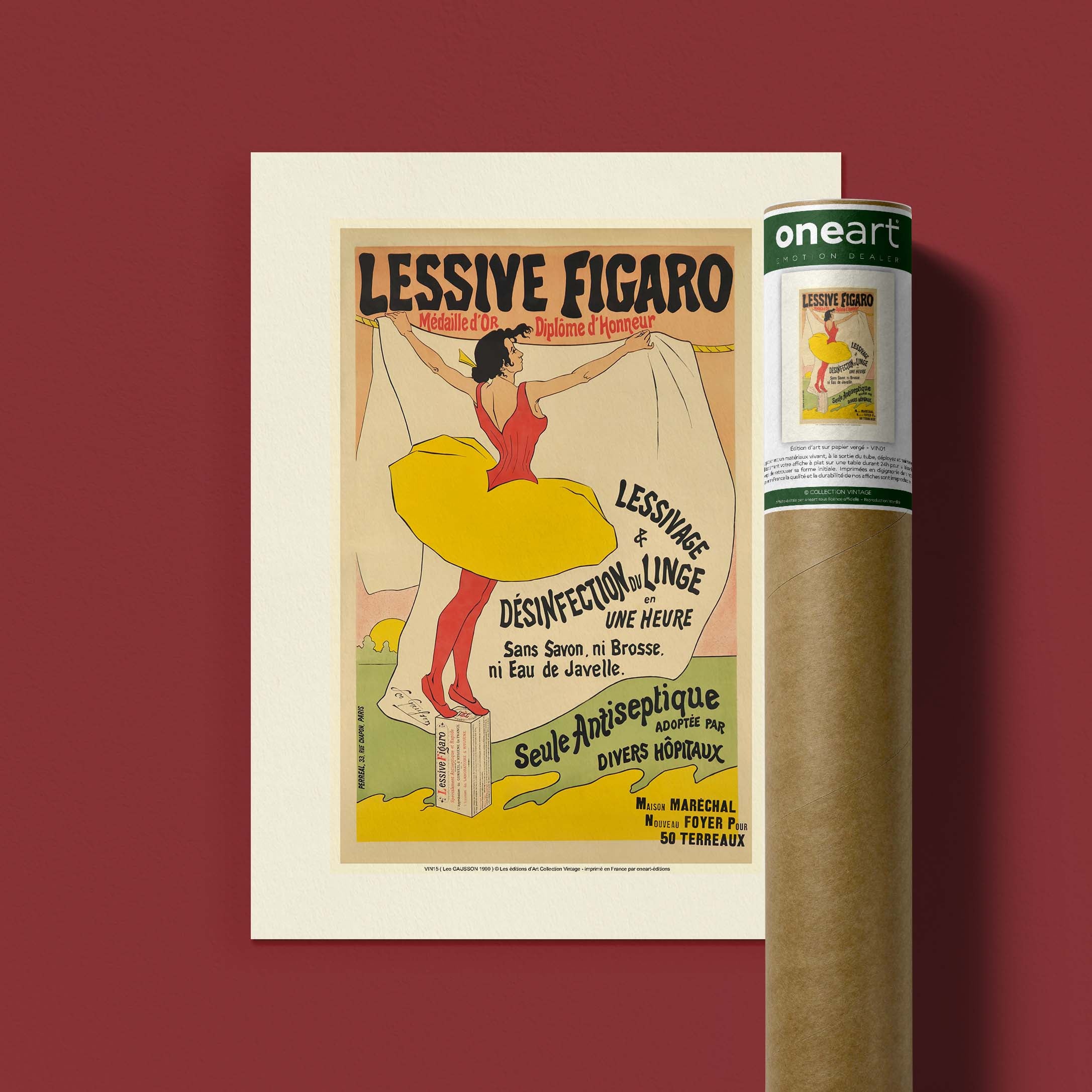 Affiche publicité vintage - Lessive Figaro-oneart.fr