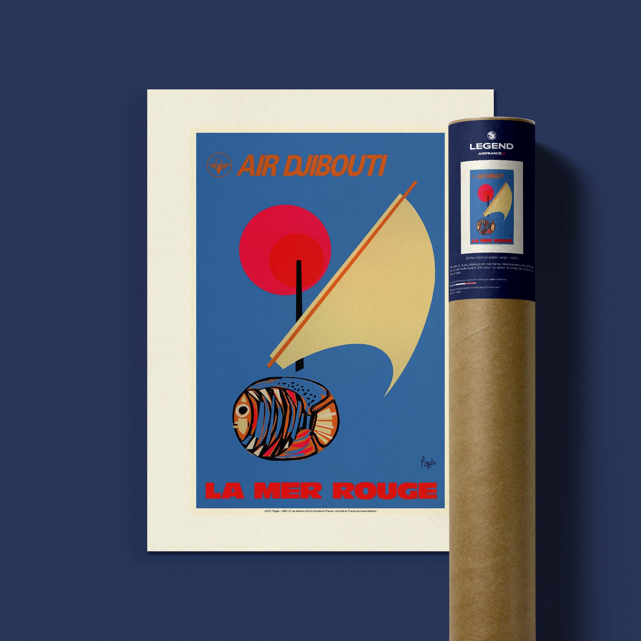 Affiche Air France - La Mer rouge-oneart.fr