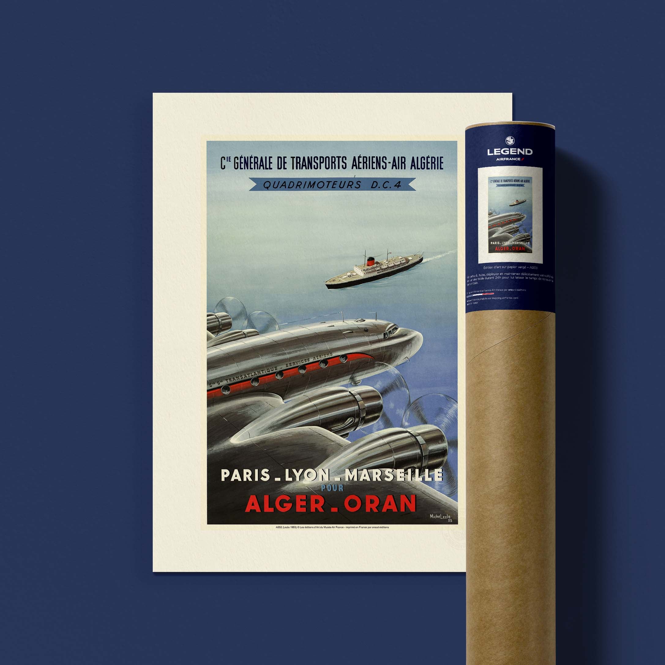 Affiche Air France - PLM pour Alger-Oran-oneart.fr