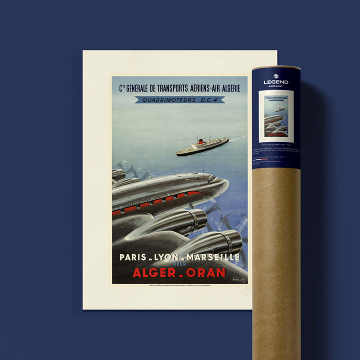 Affiche Air France - PLM pour Alger-Oran
