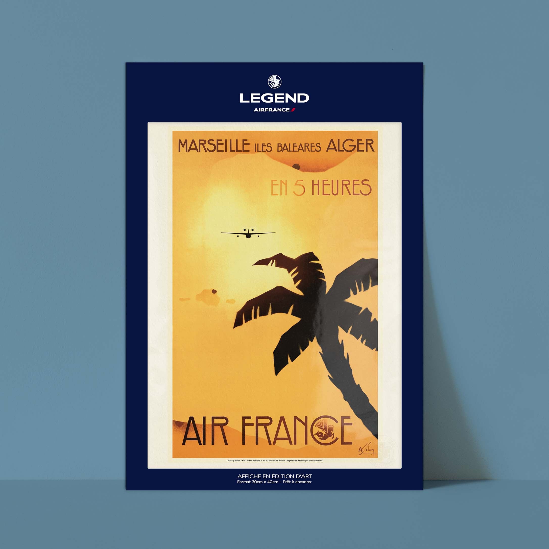 Affiche Air France - Marseille - Les Baléares - Alger en 5 h-oneart.fr