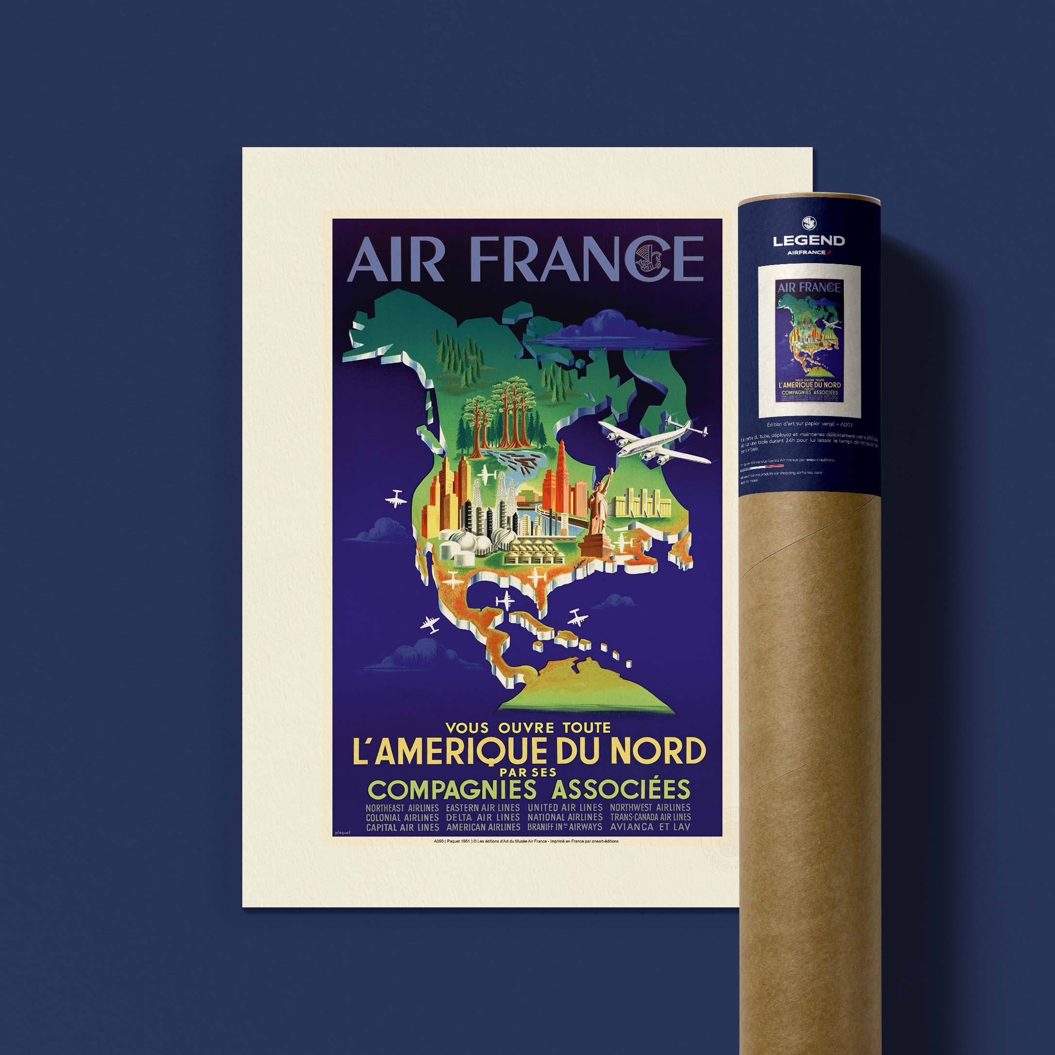 Affiche Air France - L'Amérique du Nord-oneart.fr