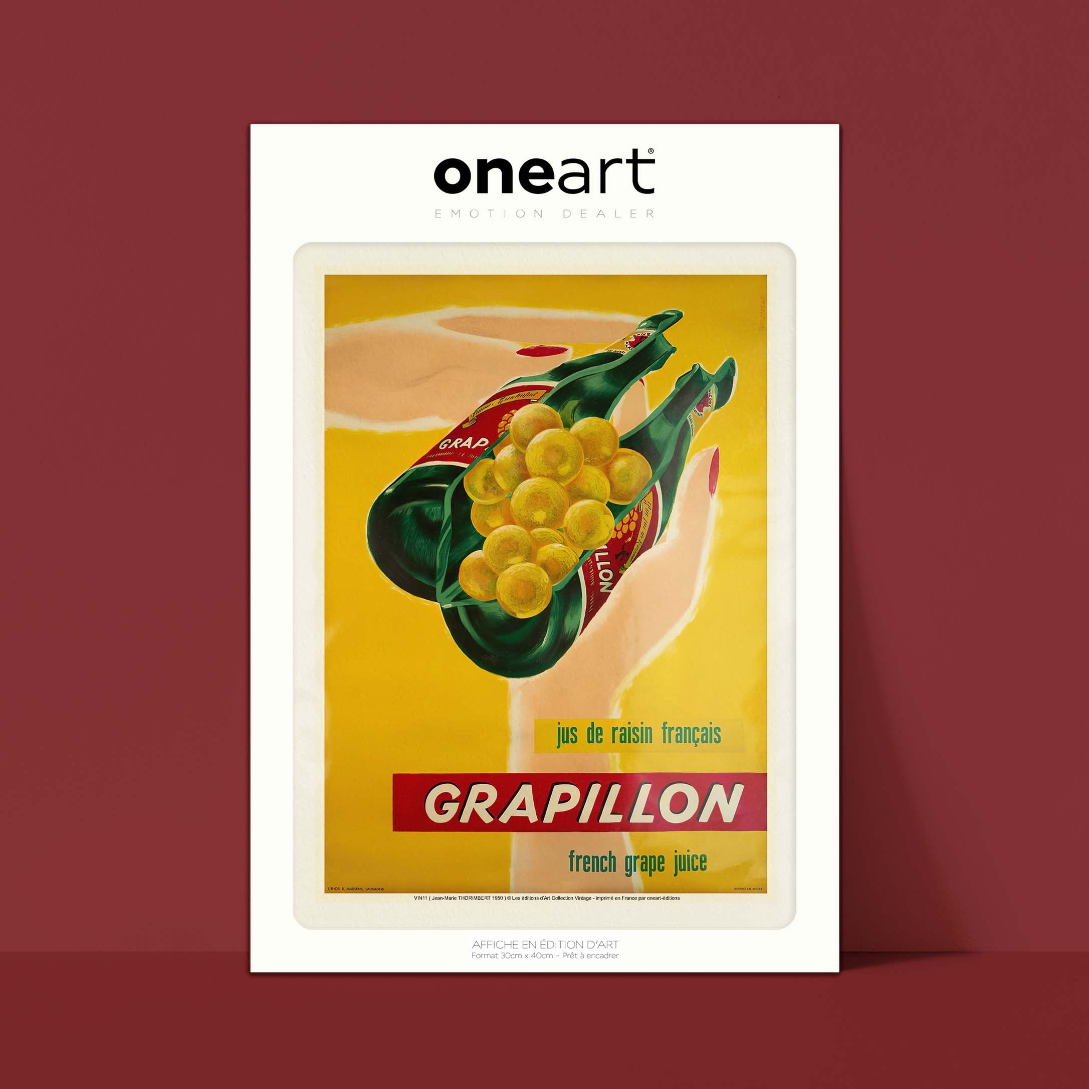 Affiche publicité vintage - Grapillon-oneart.fr