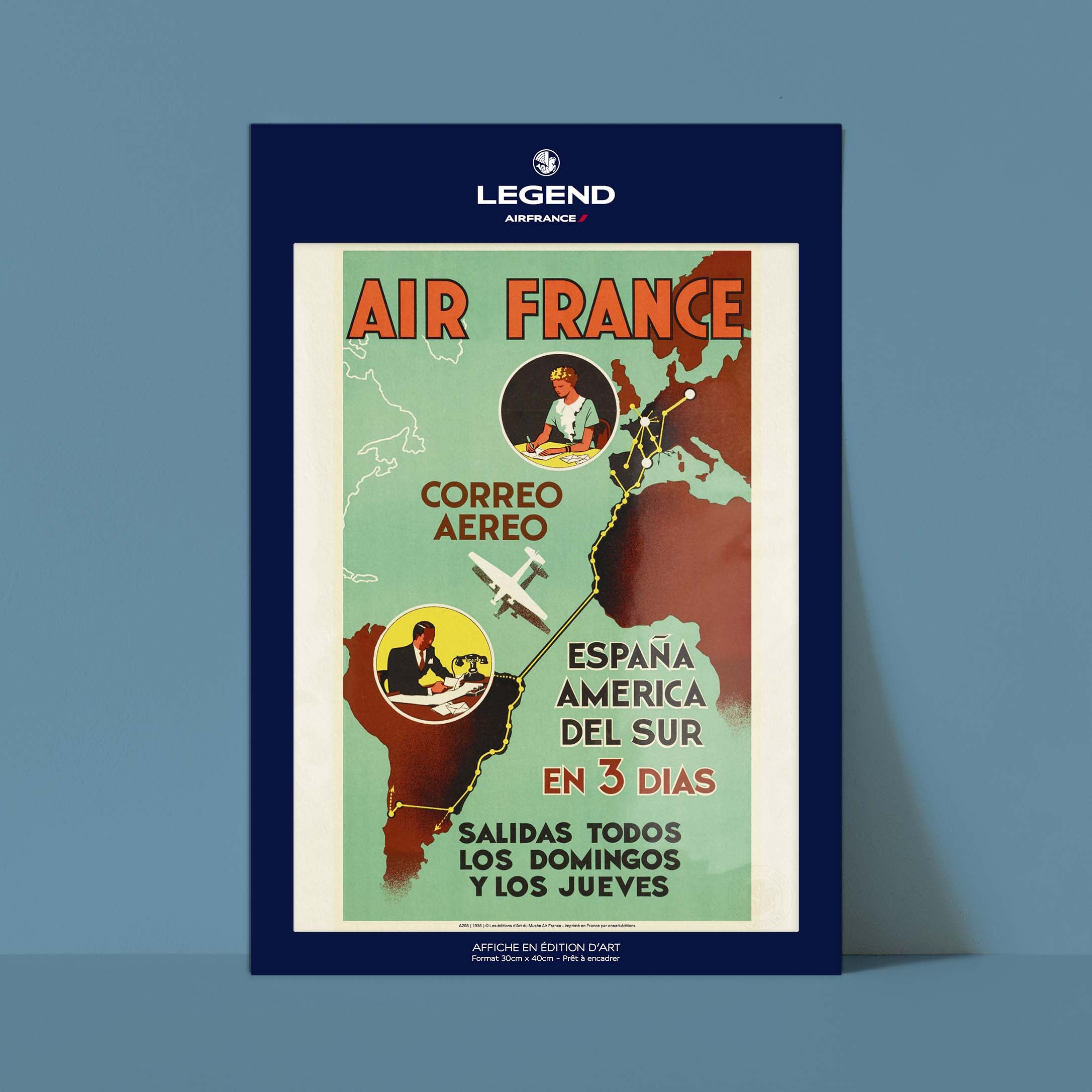 Affiche Air France - Air France / Espana America en 3 dias-oneart.fr