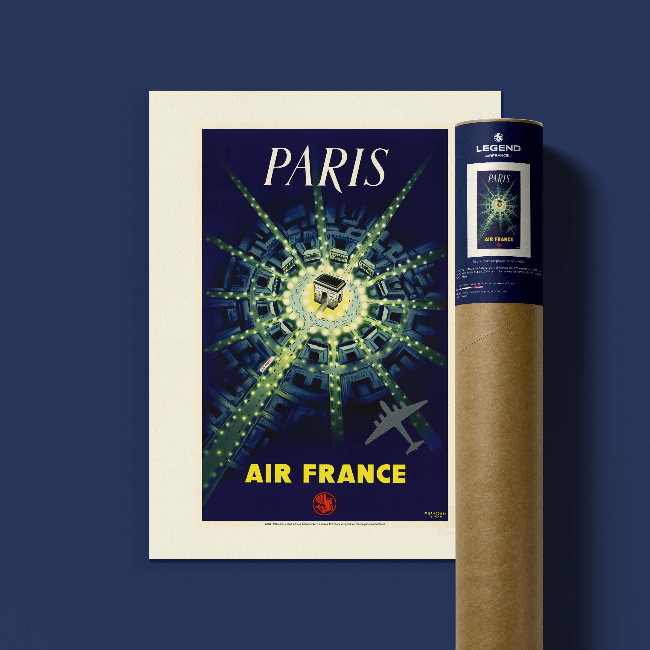 Affiche Air France - Paris (Arc de Triomphe)-oneart.fr