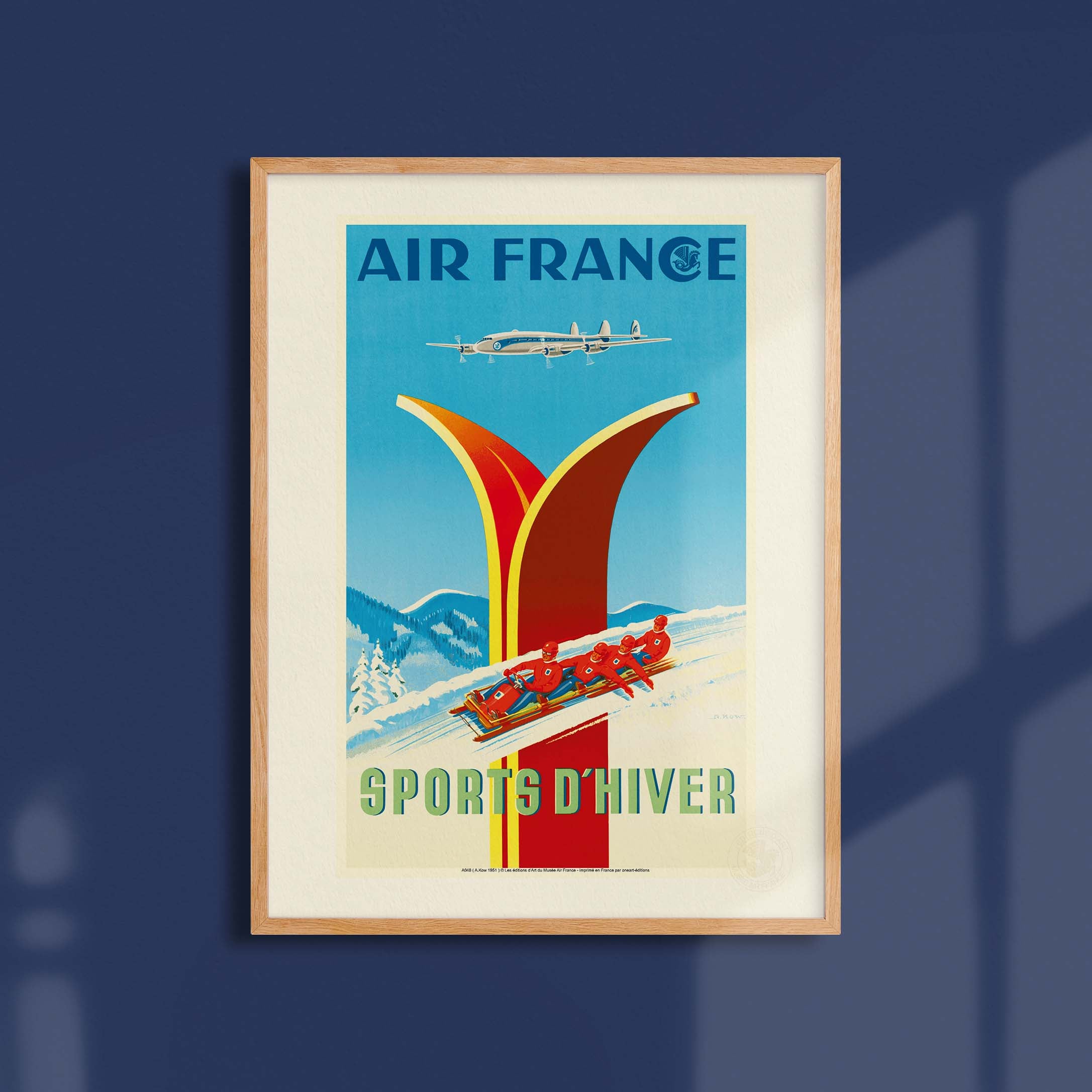 Affiche Air France - Sports d'hiver-oneart.fr