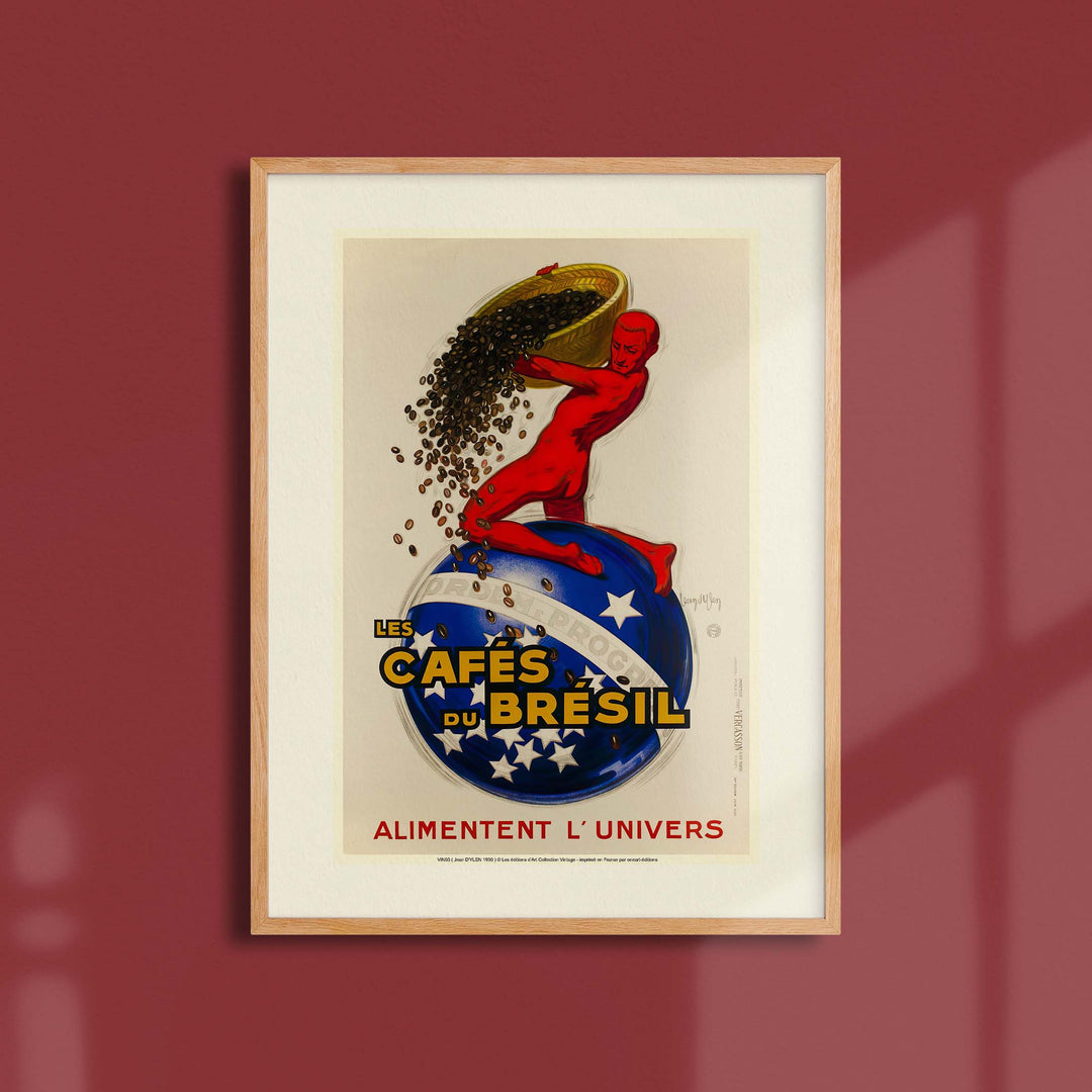 Vintage advertising poster - Coffees of Brazil