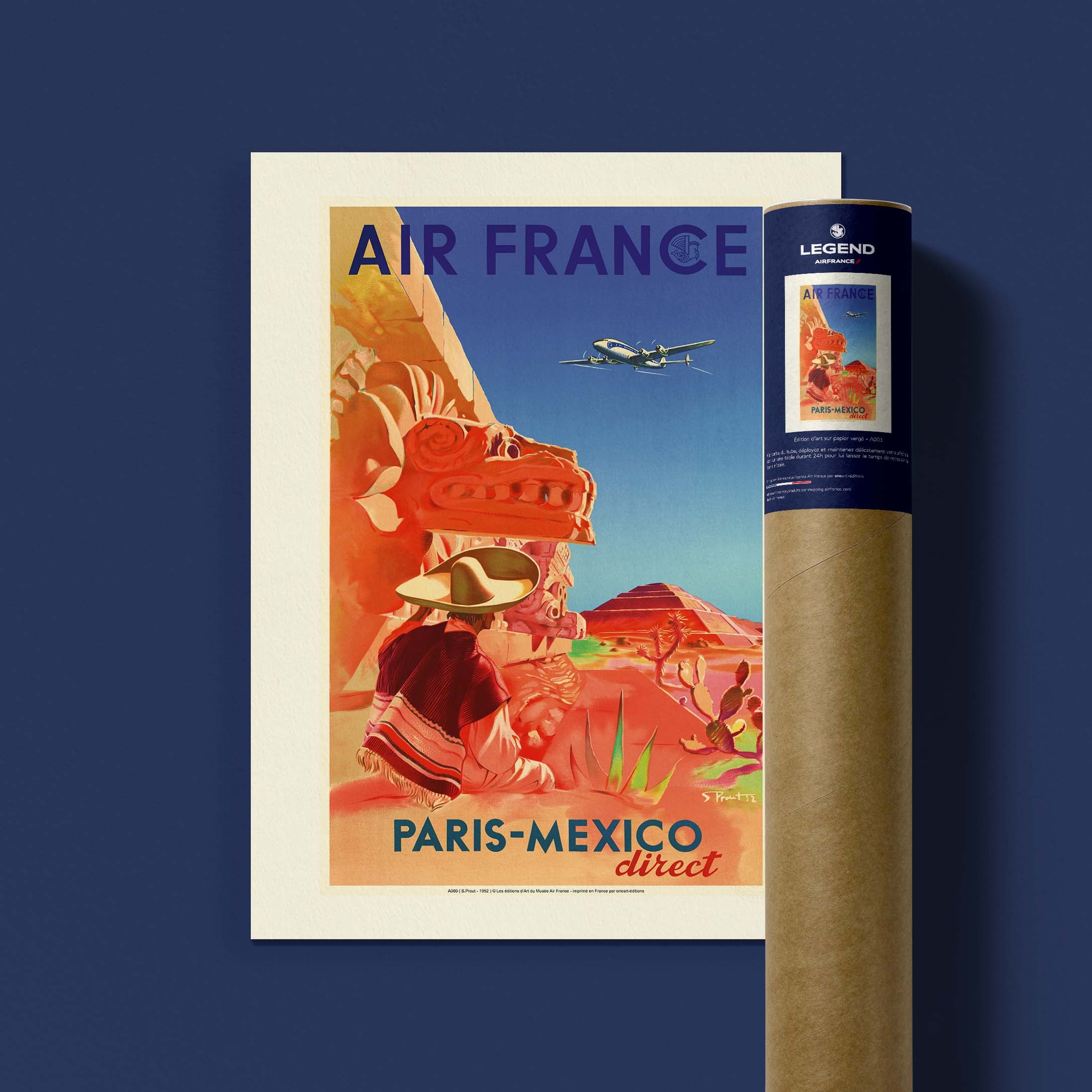 Affiche Air France - Paris Mexico direct-oneart.fr