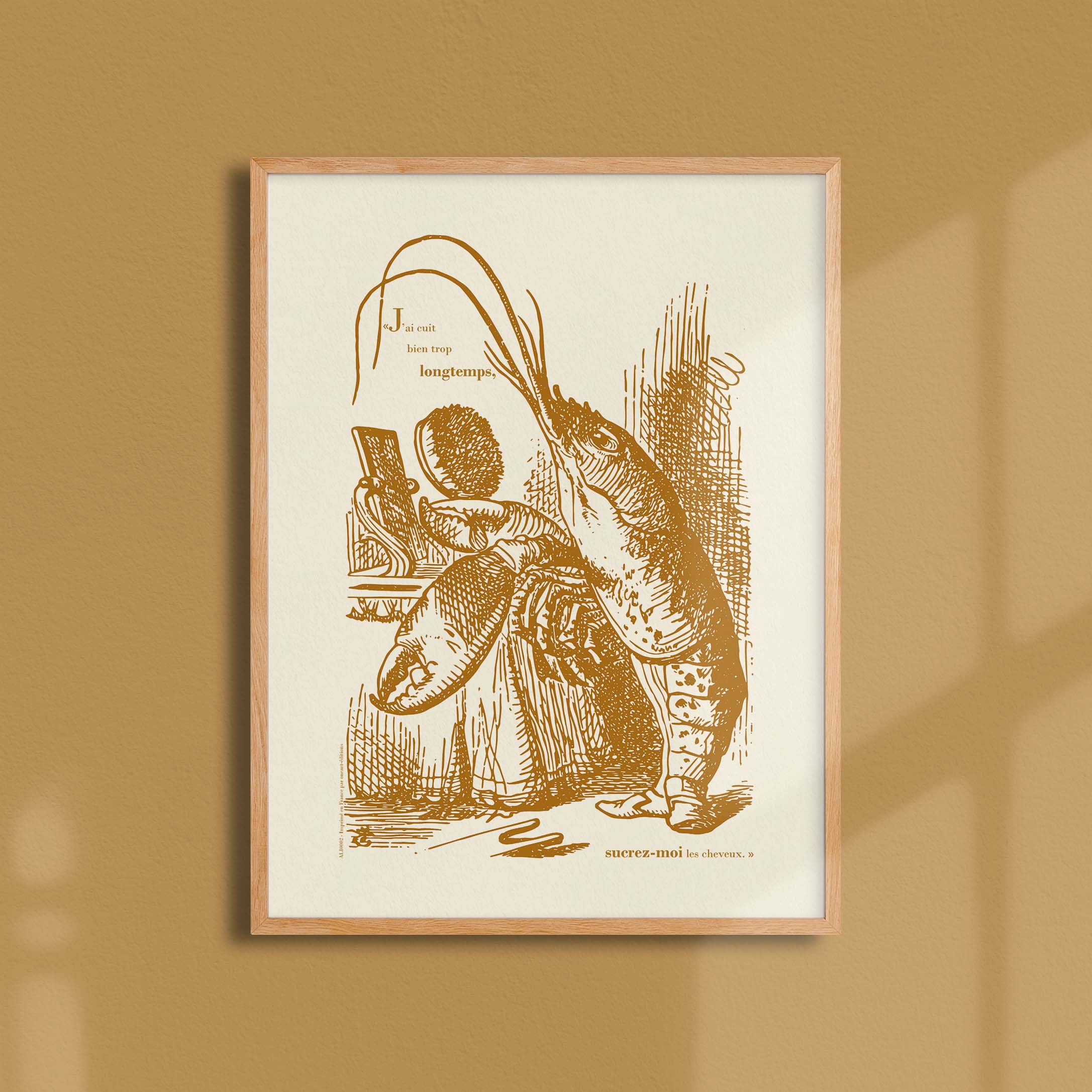 Affiche Alice - Le homard se pomponne devant le miroir-oneart.fr