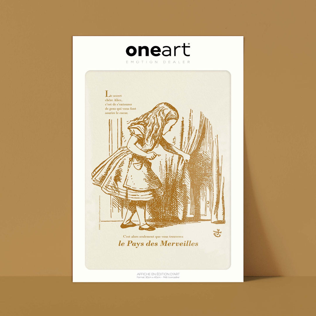Affiche Alice découvre une toute petite porte derrière le rideau