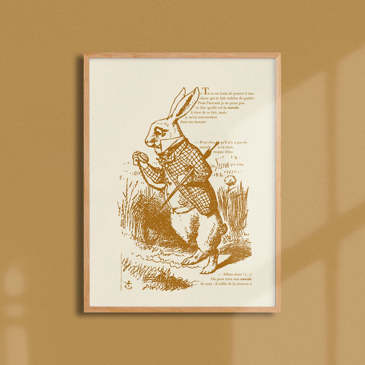 Affiche Alice - Le lapin blanc regarde sa montre