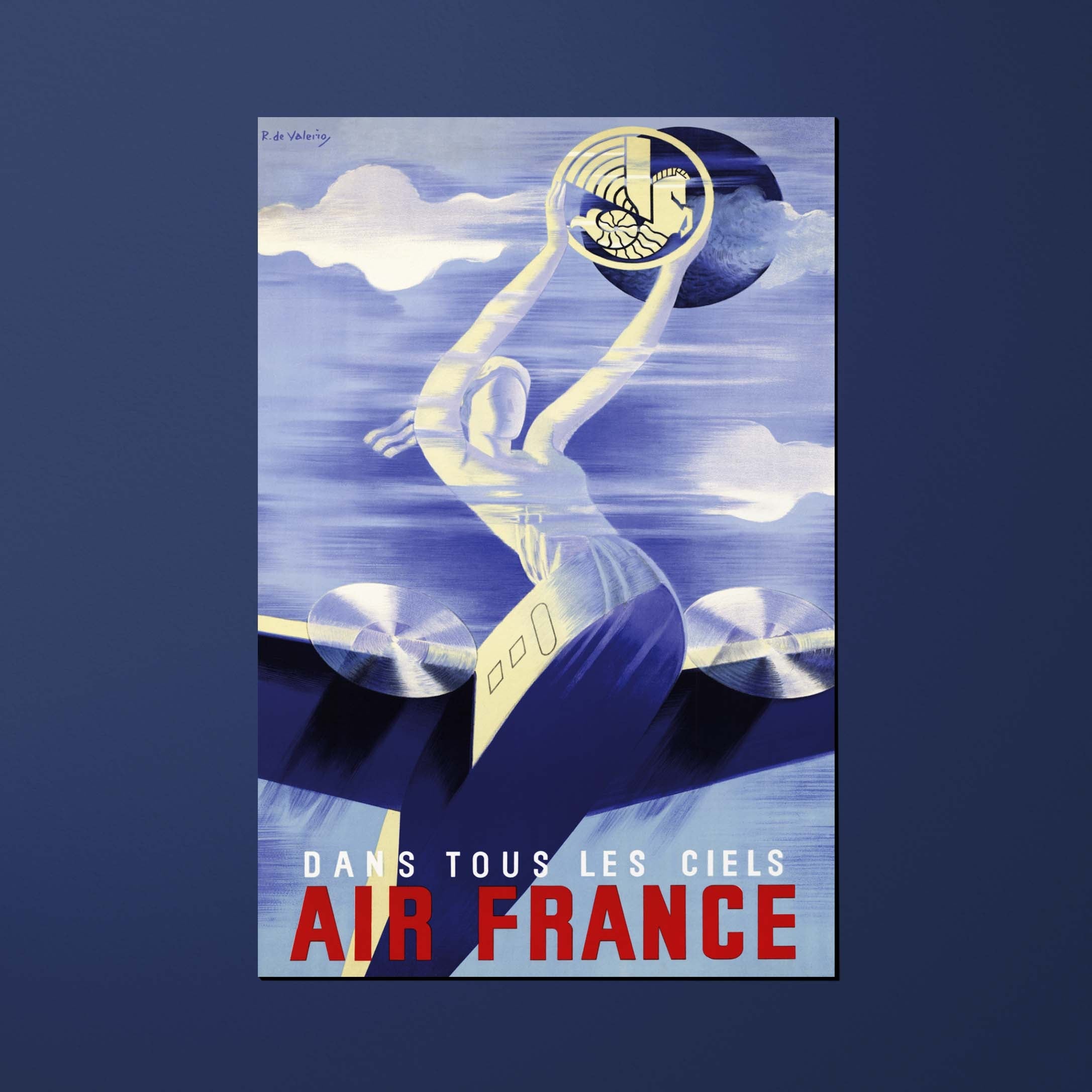 Air France Legend postcard In all the skies, flying lady