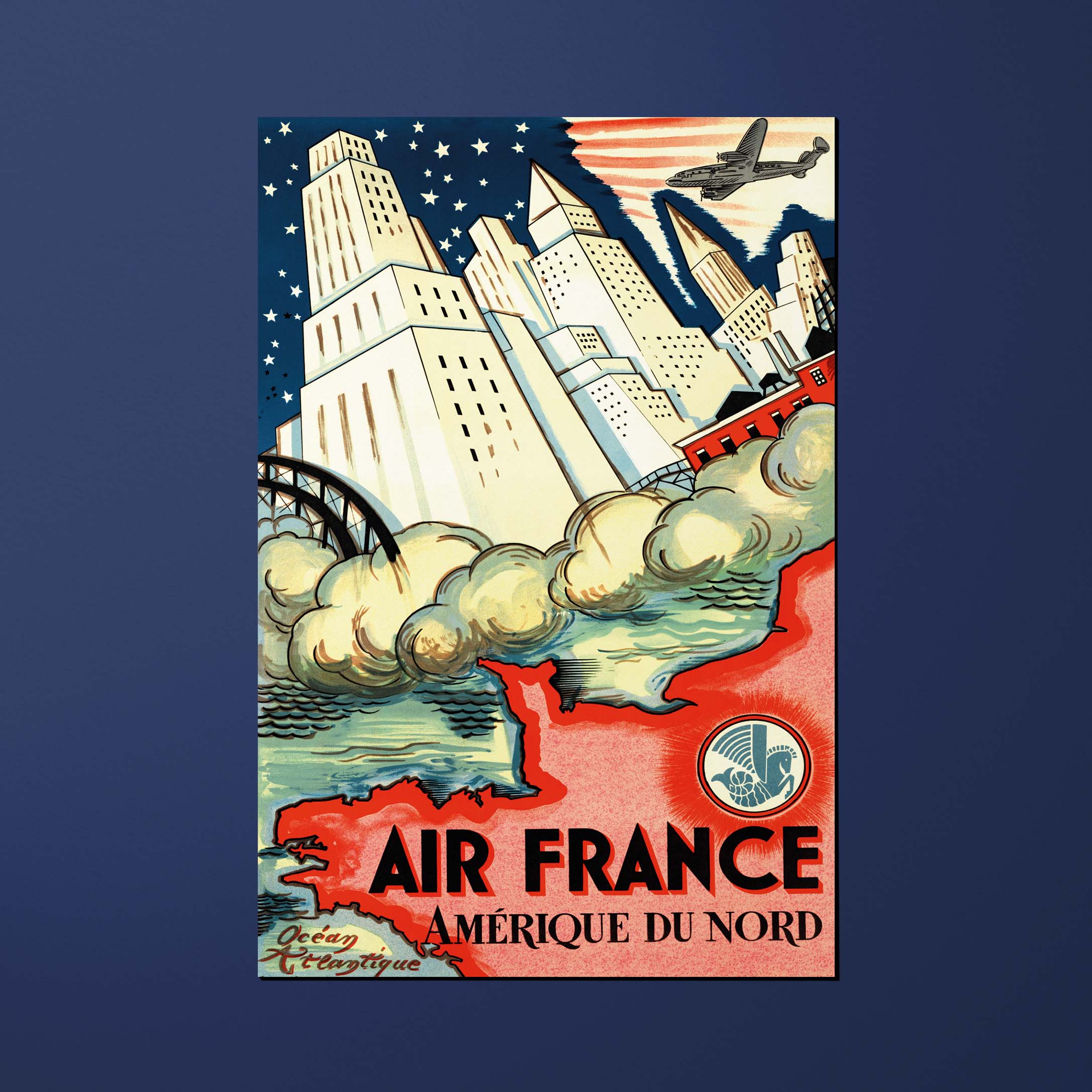 Air France Legend North America postcard, buildings