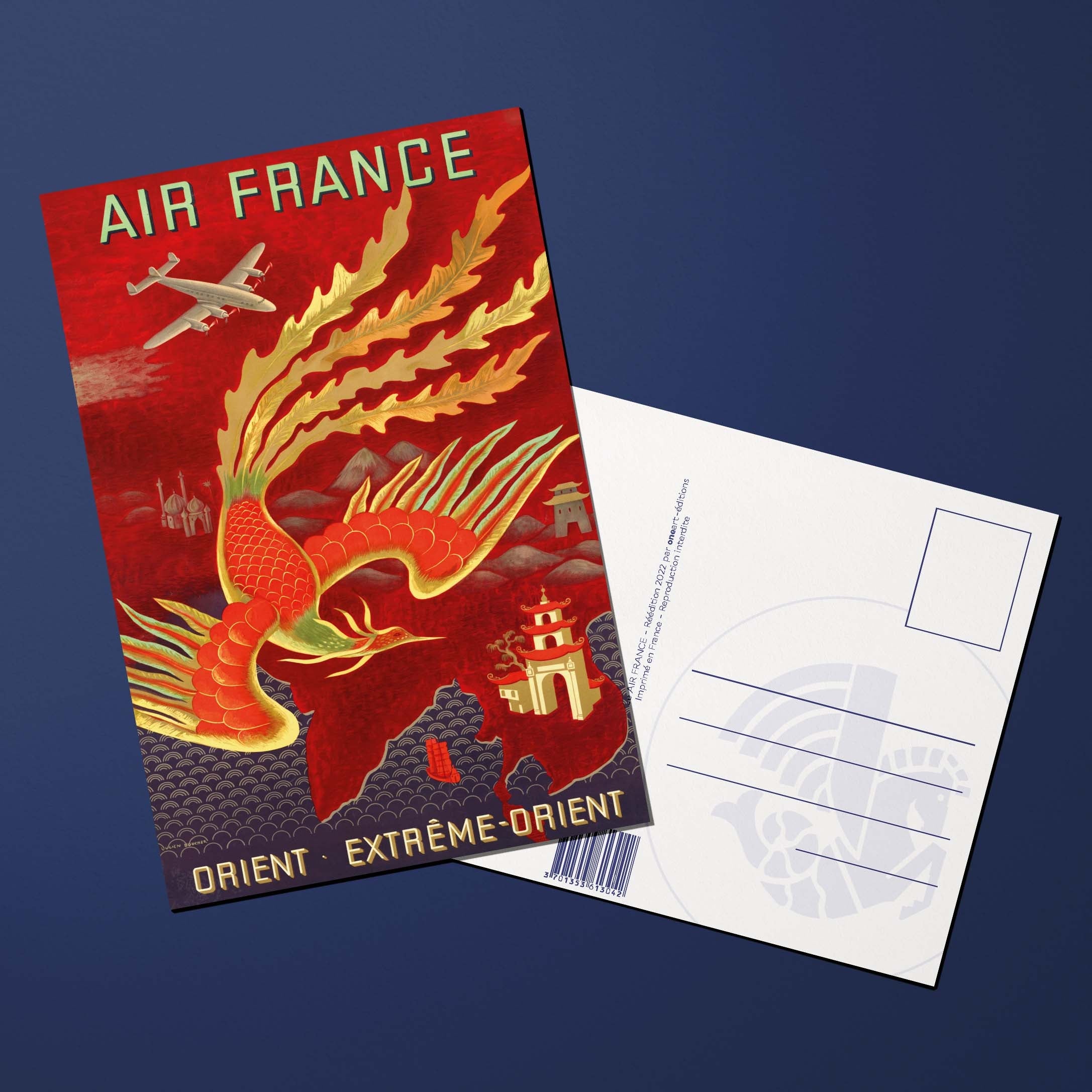 Air France Legend Orient Far East postcard, phoenix