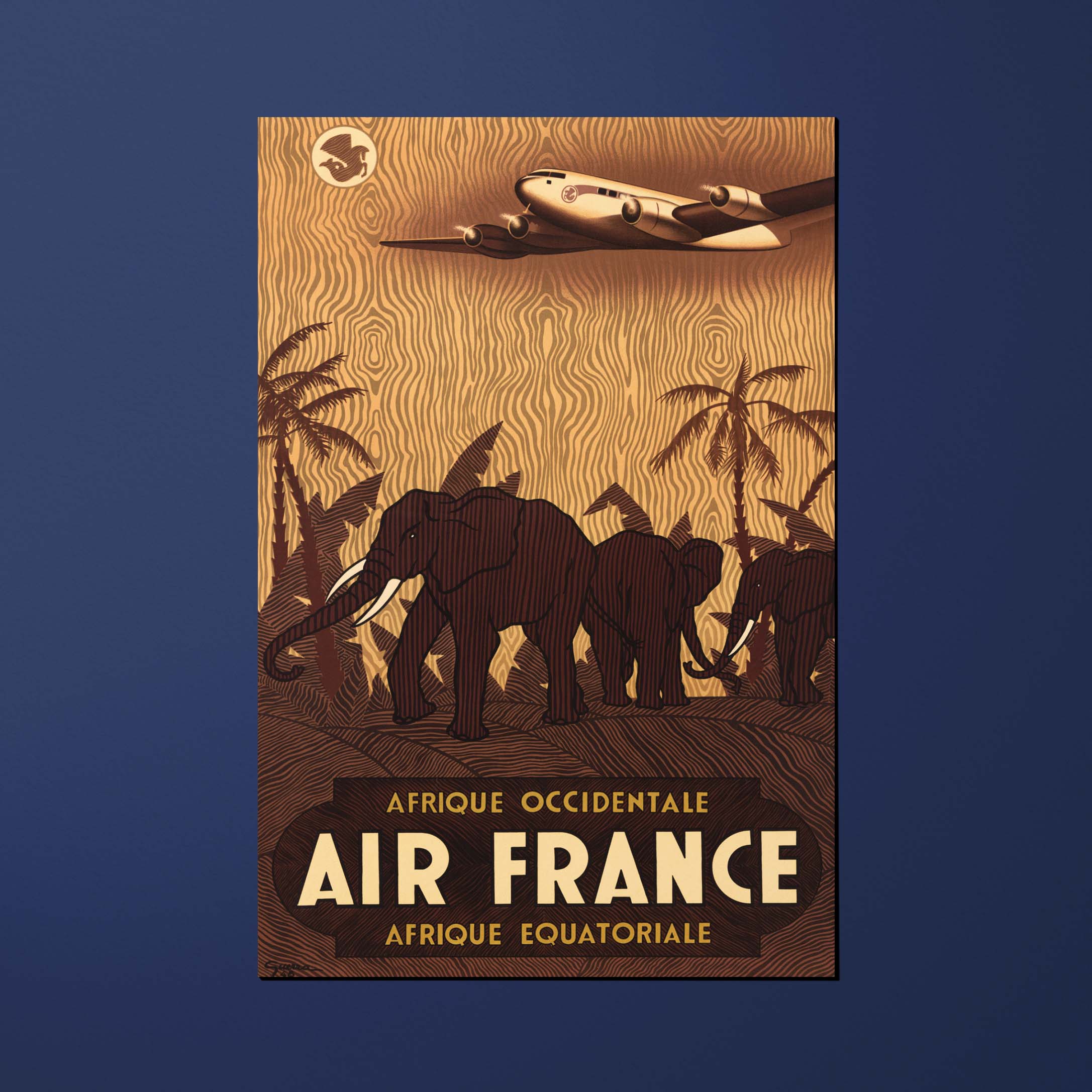Carte postale Air France Legend Afrique occidentale/équatoriale, éléphants