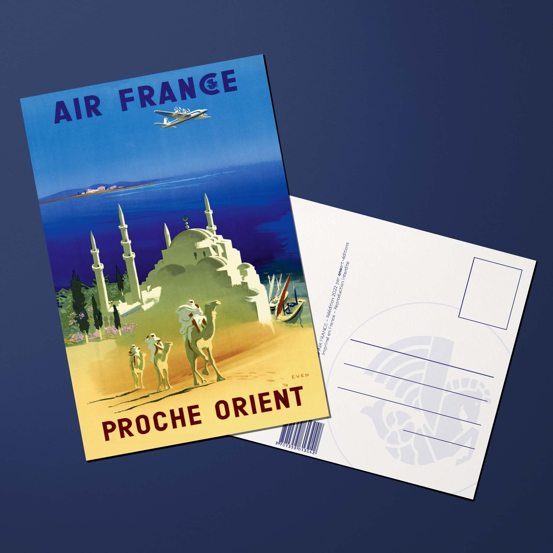 Postcard Air France Legend Near East, dromedary