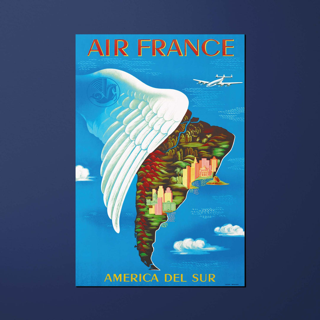 Carte postale Air France Legend America del Sur, chaîne de montagnes et aile