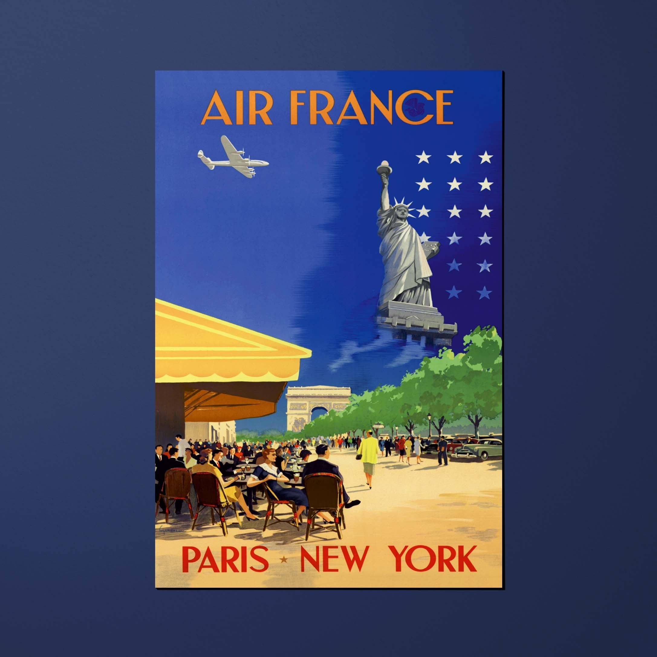 Postcard Air France Legend Paris - New York, Champs Elysées