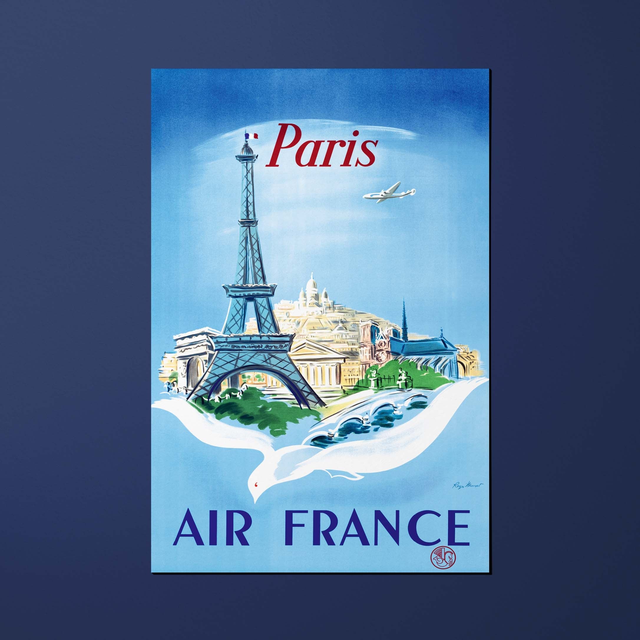 Air France Legend postcard Paris, Eiffel Tower and dove