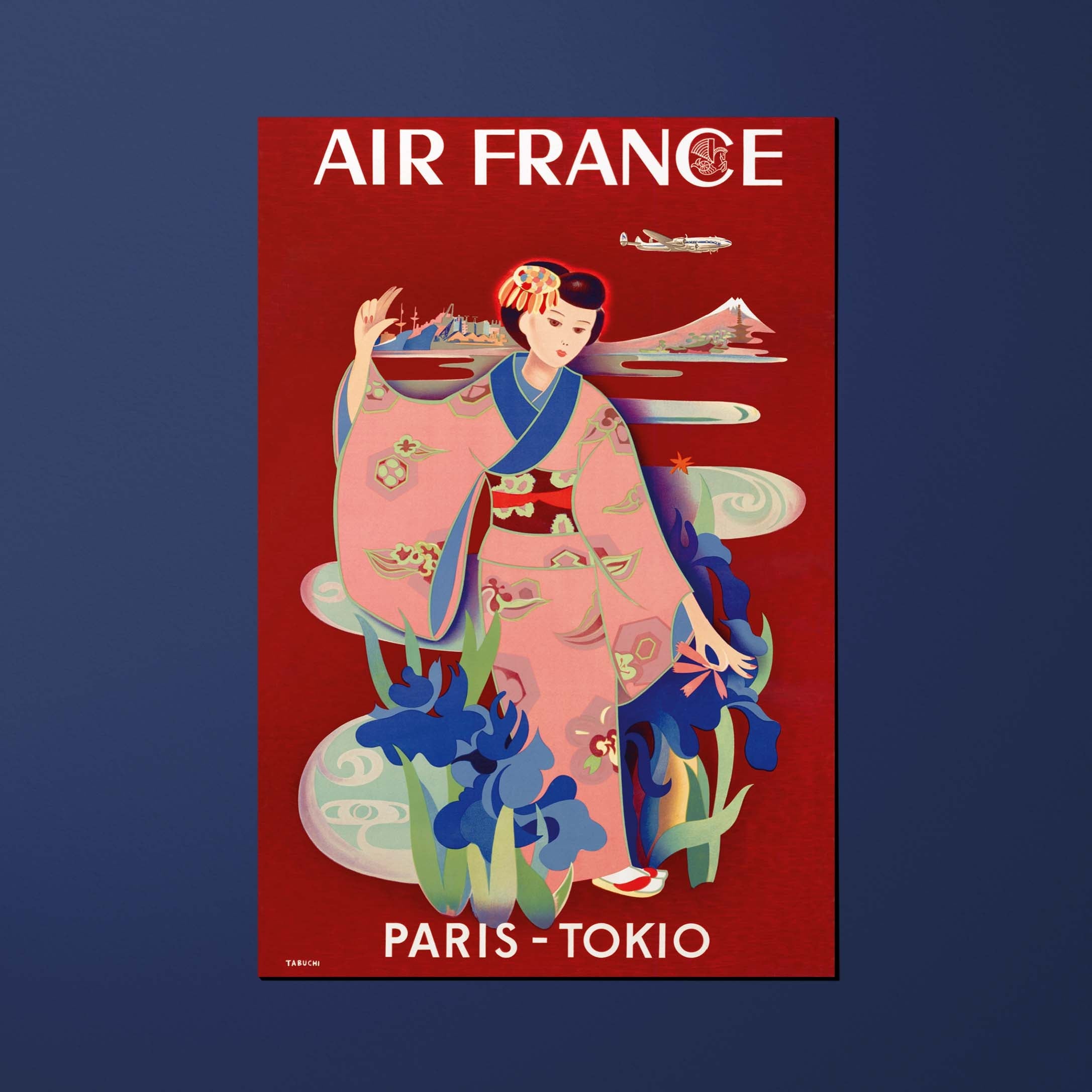 Carte postale Air France Legend Paris - Tokio, geisha