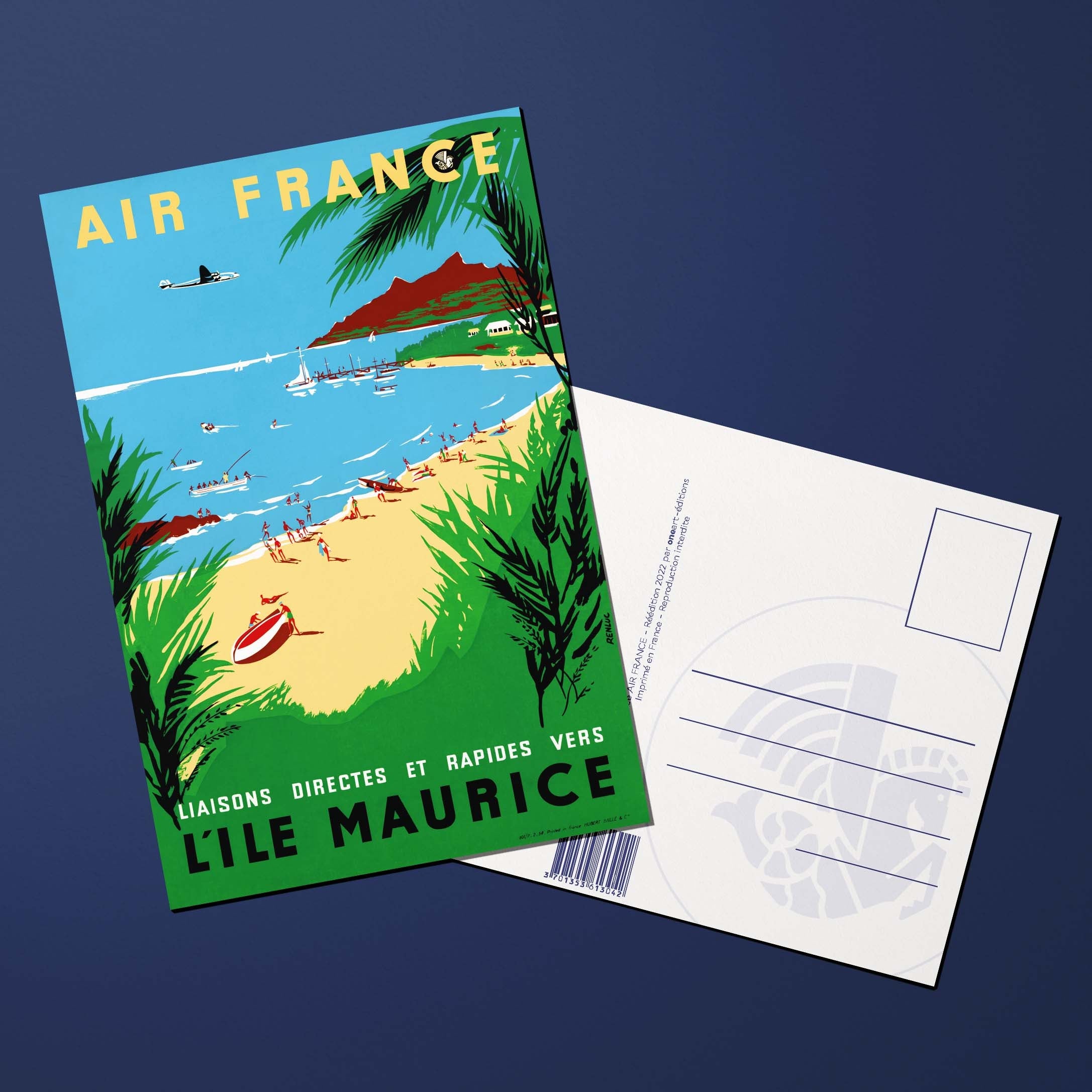 Postcard Air France Legend Direct and fast connections to Mauritius