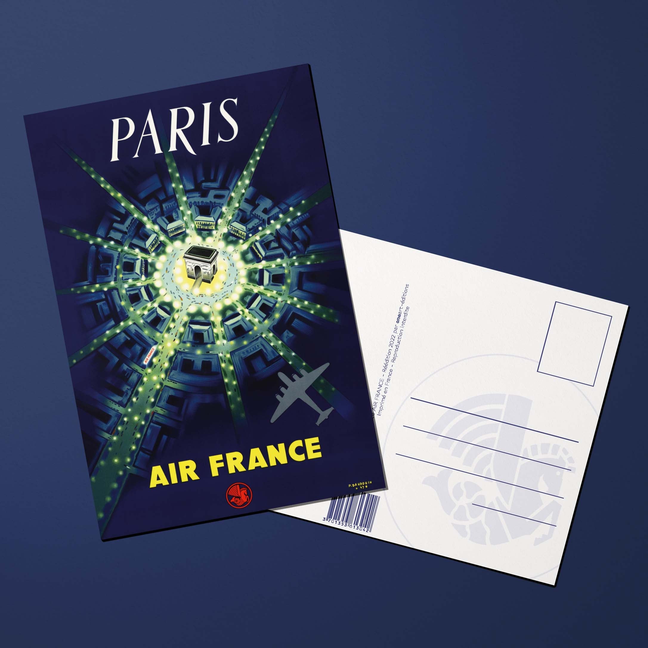 Postcard Air France Legend Paris, Arc de Triomphe