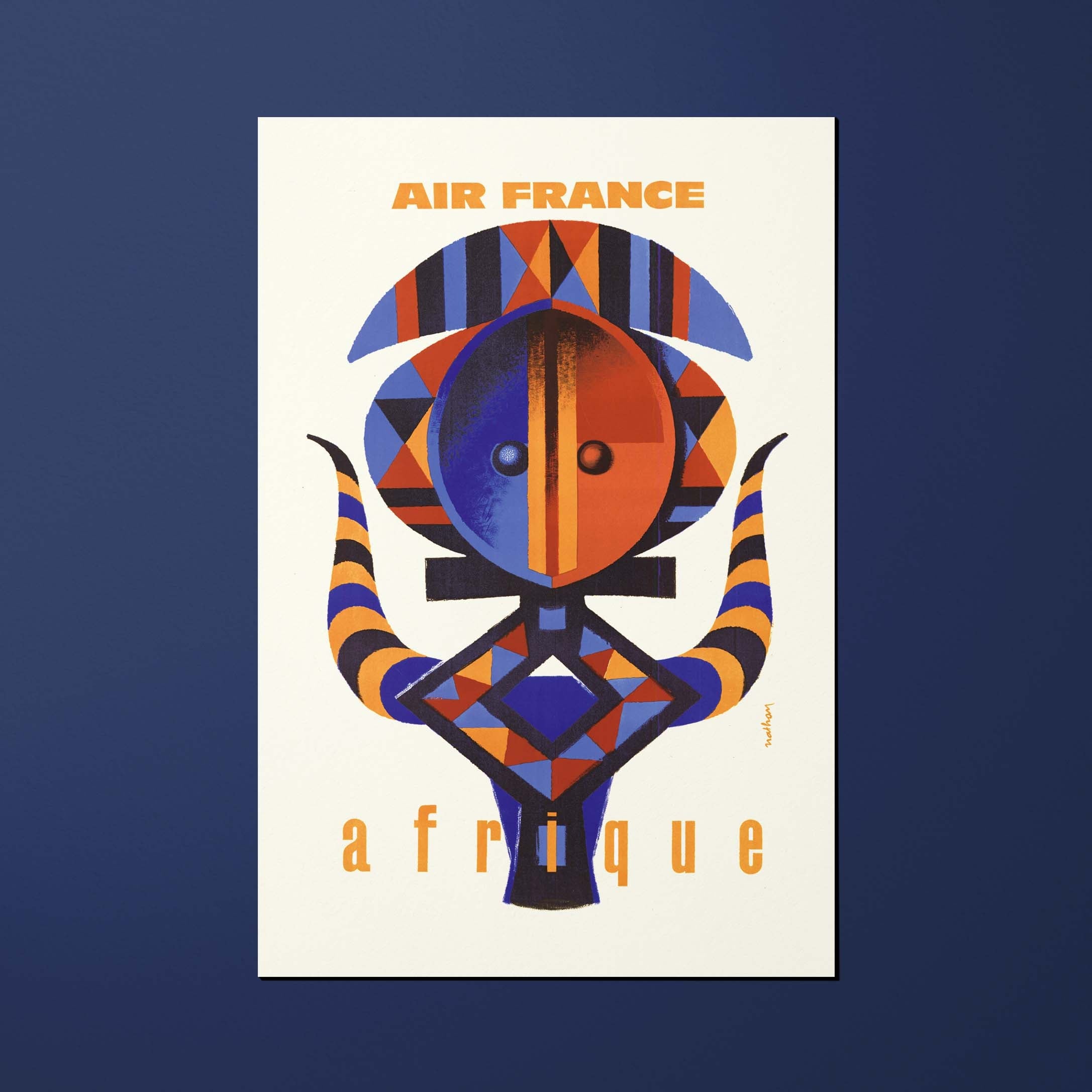 Air France Legend Africa postcard, mask