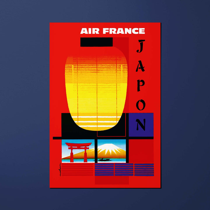 Carte postale Air France Legend Japon, lanterne et mont Fuji