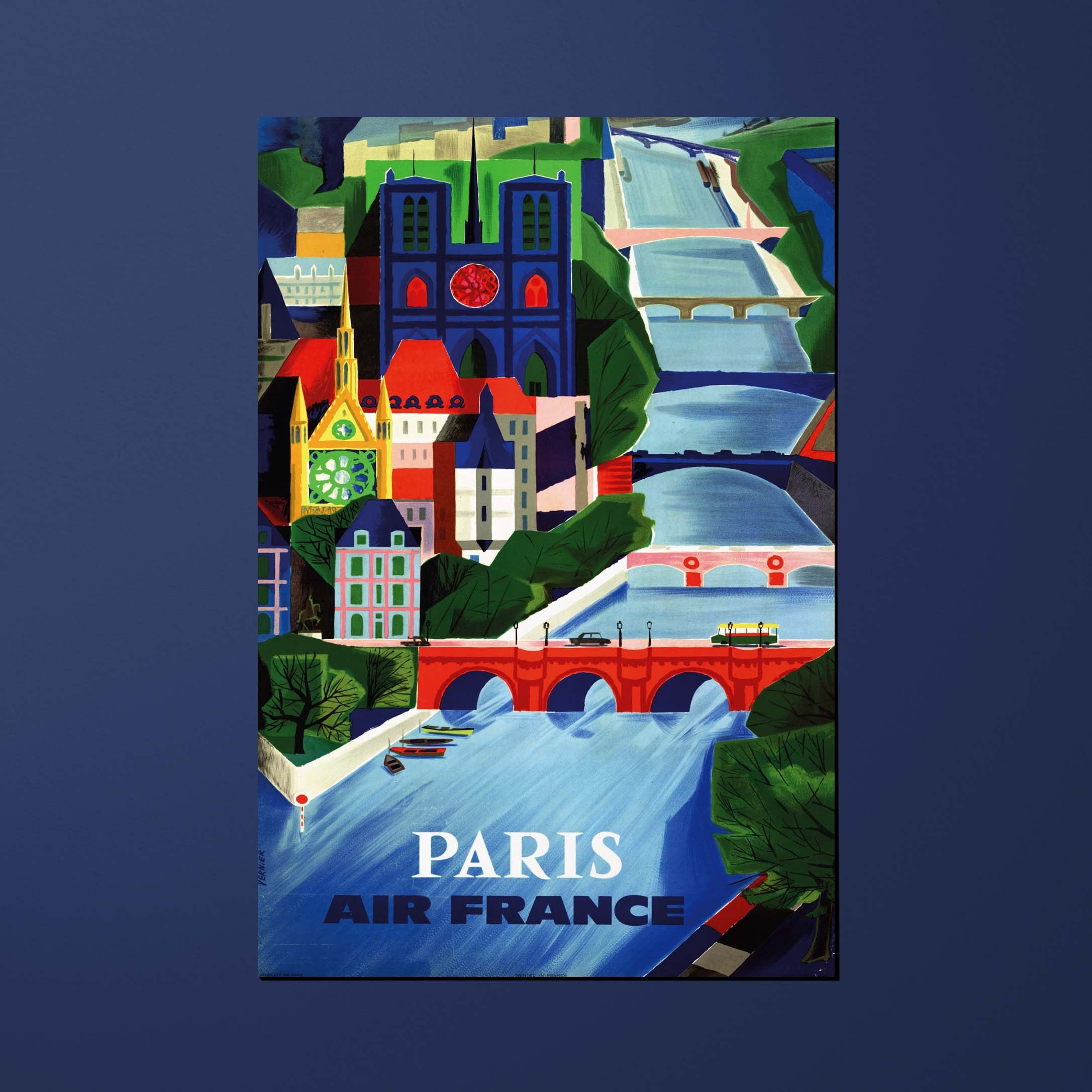 Air France Legend Paris postcard, bridges