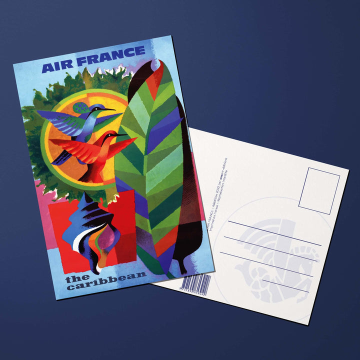Carte postale Air France Legend The Caribbean, coquillage et oiseaux