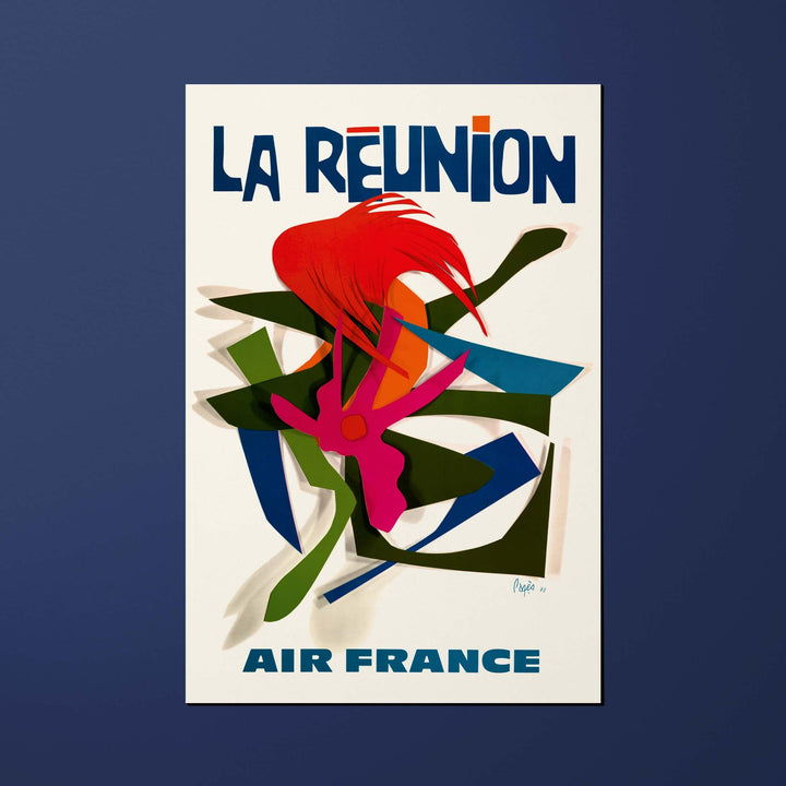 Carte postale Air France Legend La Réunion, découpages