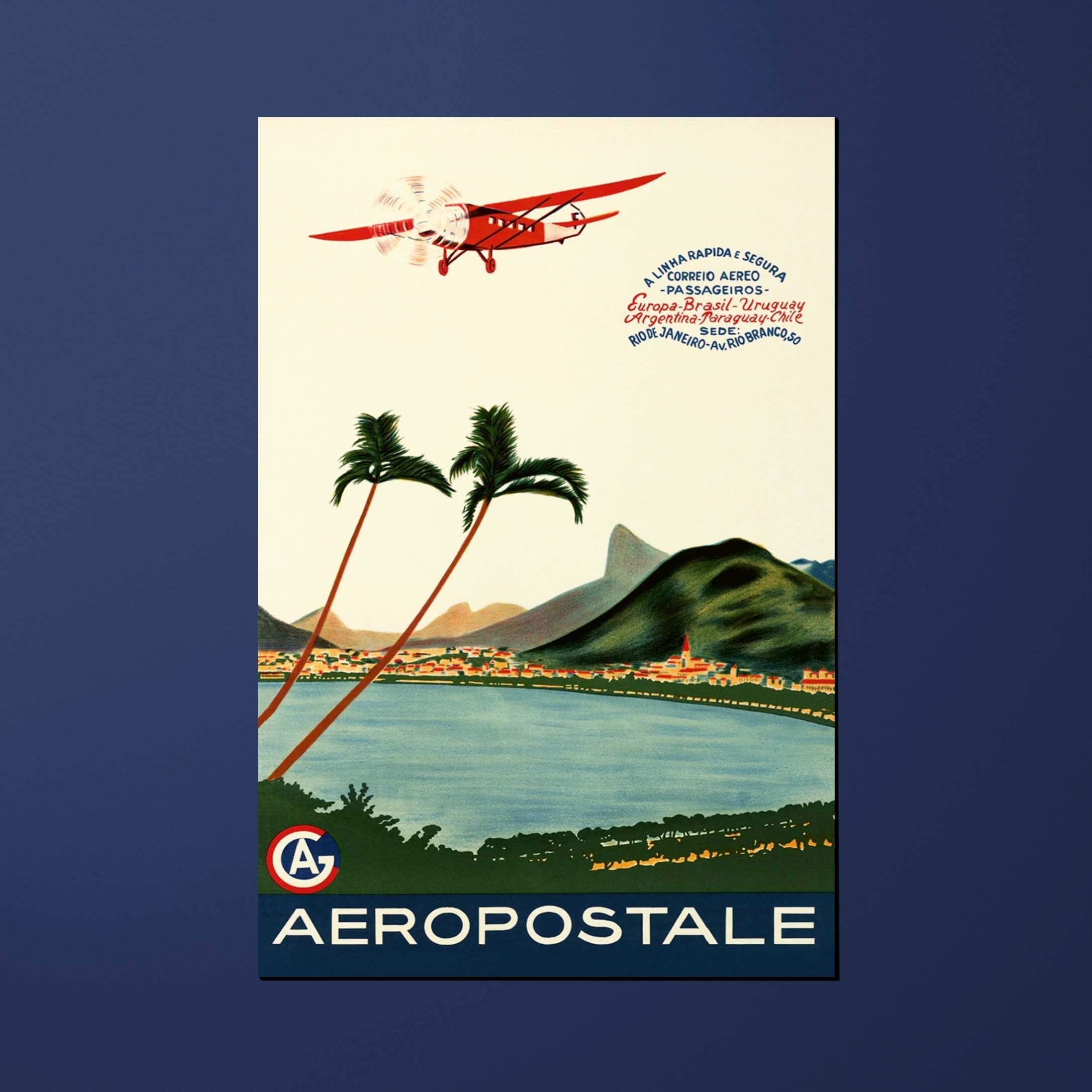 Postcard Air France Legend Aéropostale A linha rapida e segura