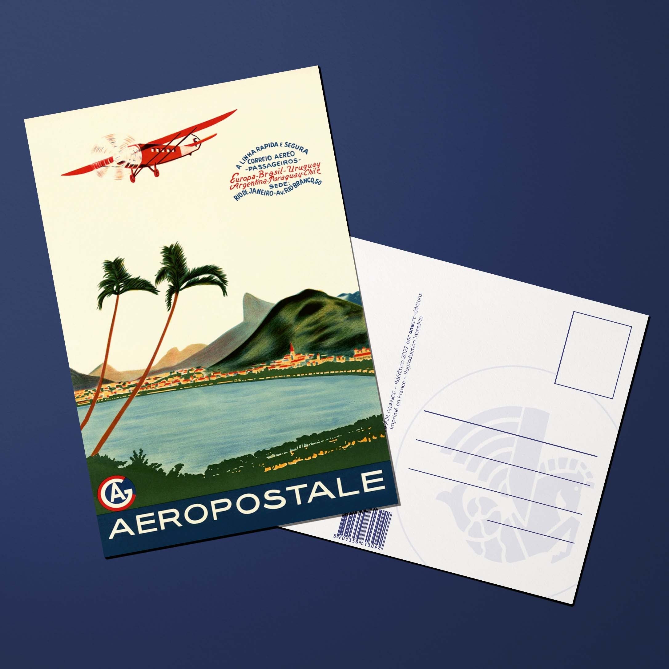 Postcard Air France Legend Aéropostale A linha rapida e segura