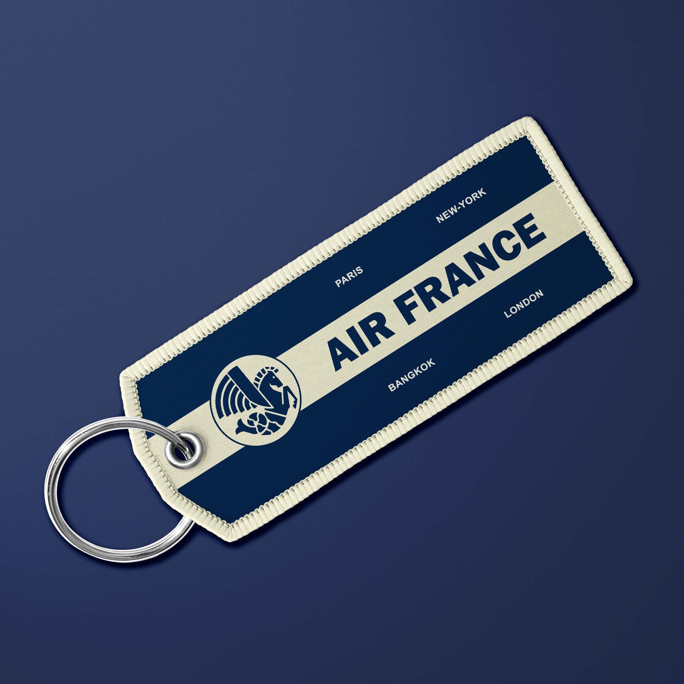 Porte-clés flamme Air France Legend Vintage Bleu nuit