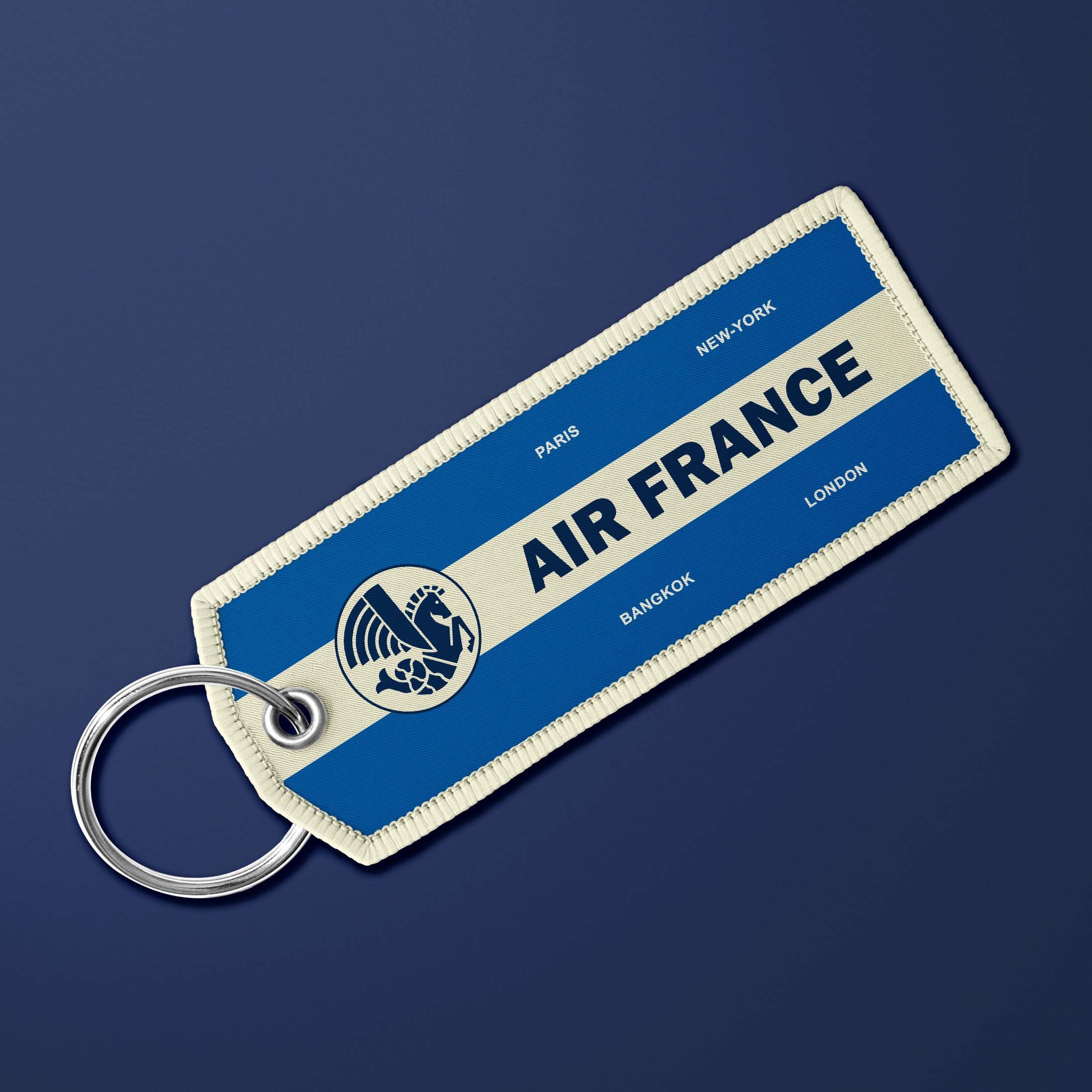 Air France Legend Vintage flame key ring Royal blue