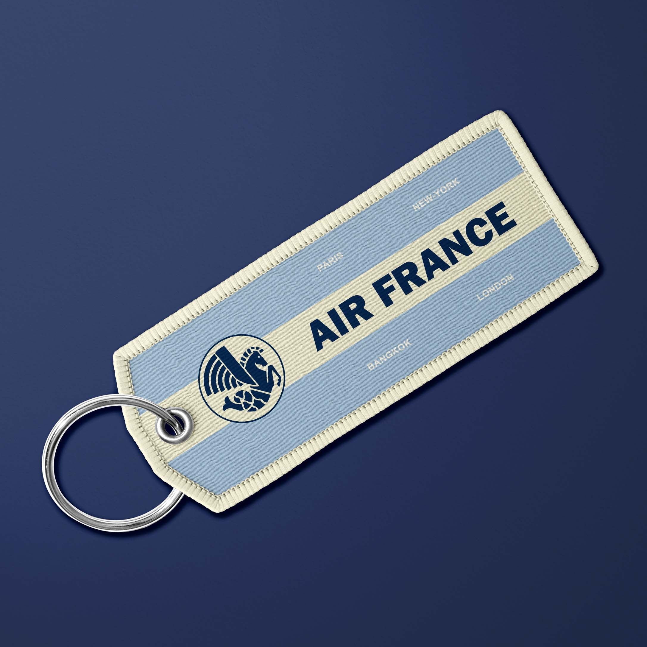 Air France Legend Vintage flame keyring Light blue