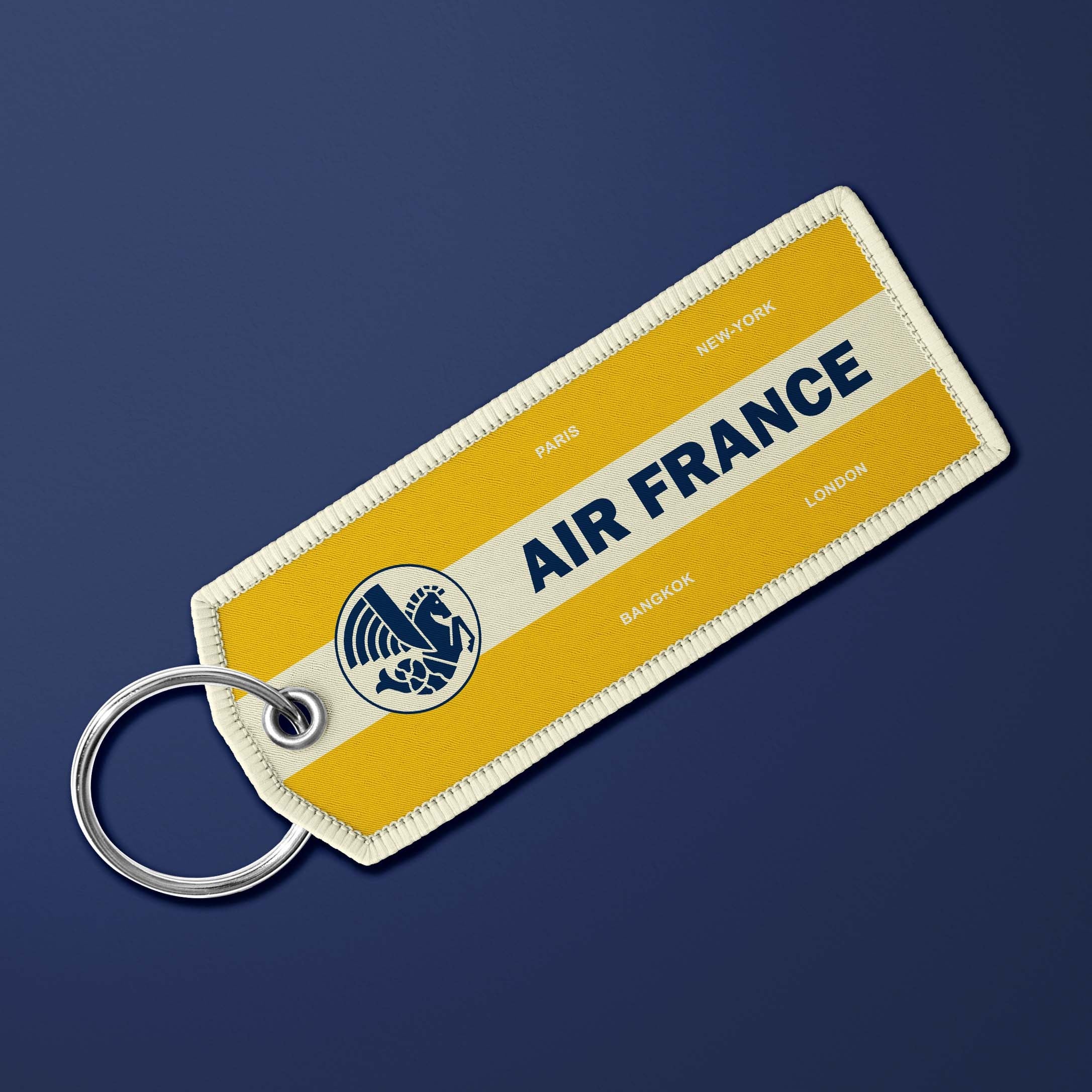 Air France Legend Vintage flame key ring Sun yellow